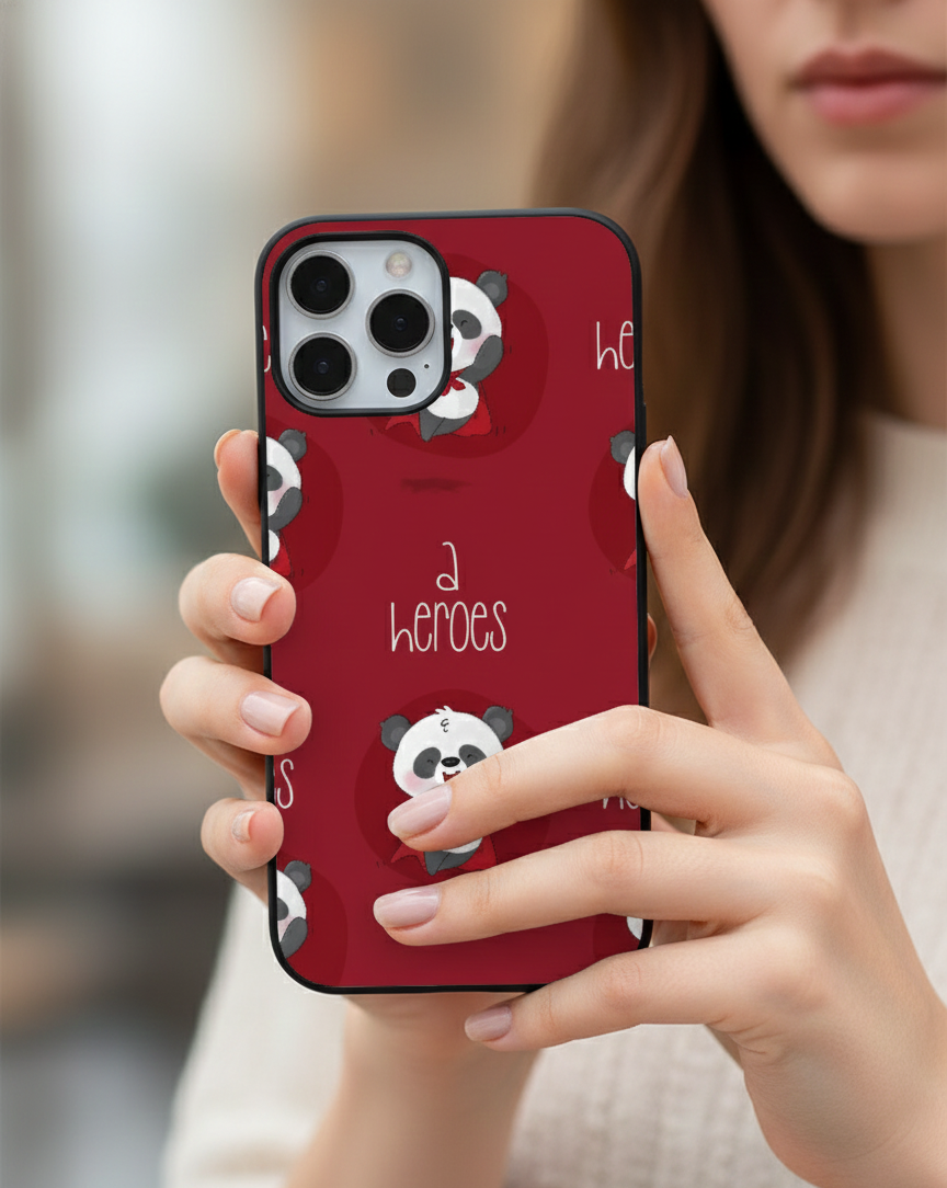 Super Hero Panda | Premium Glass iPhone Mobile Cover Case
