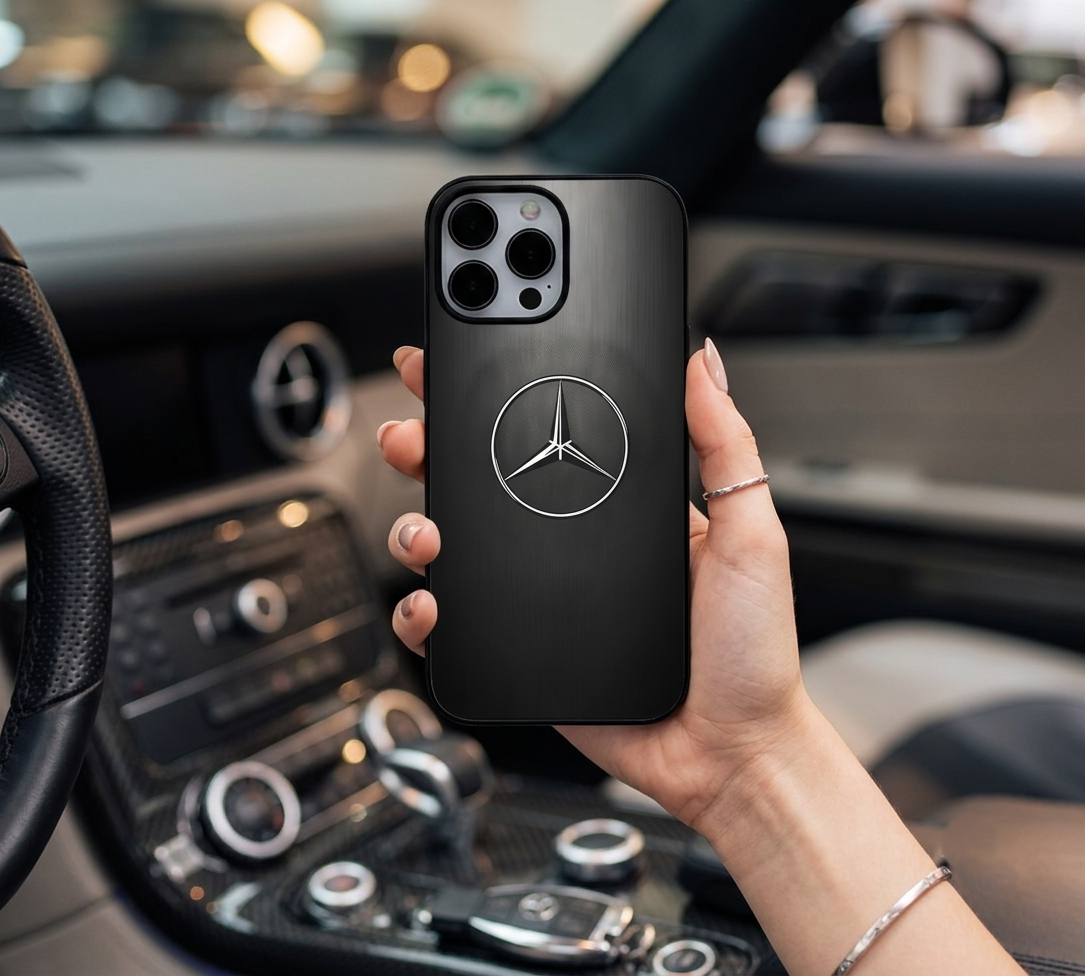 Brushed Metal Mercedes Logo Case