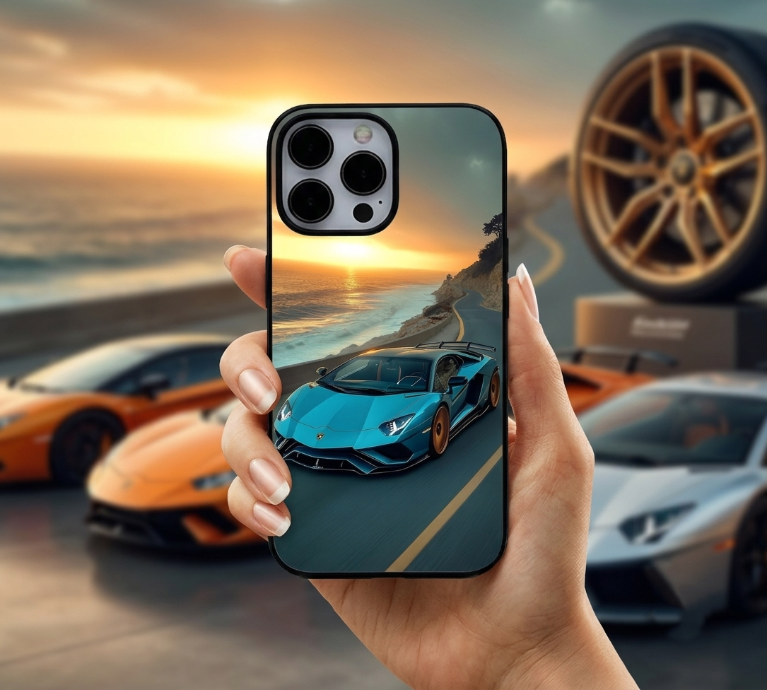 Lamborghini Coastal Drive Case | Premium Glass iPhone & Samsung Mobile Cover Case