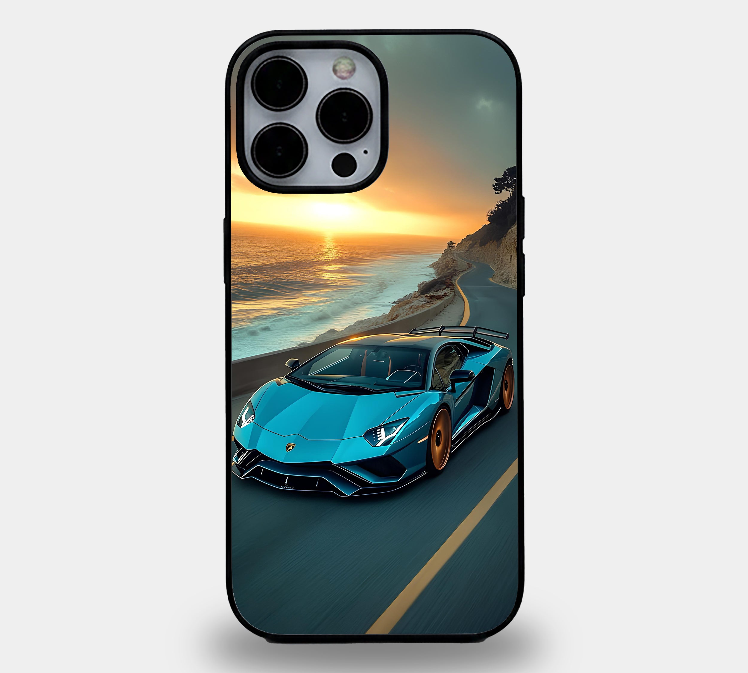Lamborghini Coastal Drive Case | Premium Glass iPhone & Samsung Mobile Cover Case