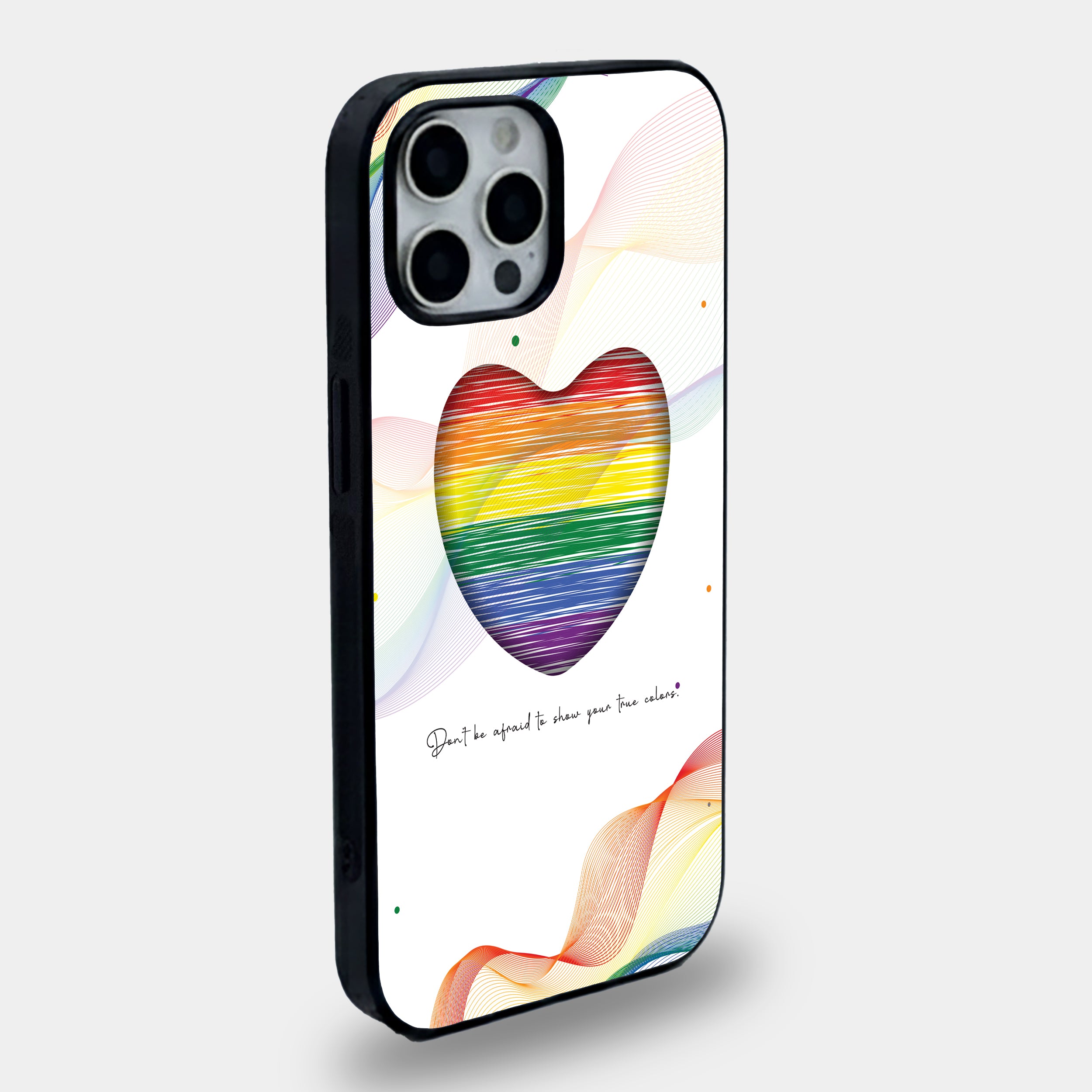 Scribble Pride Heart Art | Premium Glass iPhone Mobile Cover Case