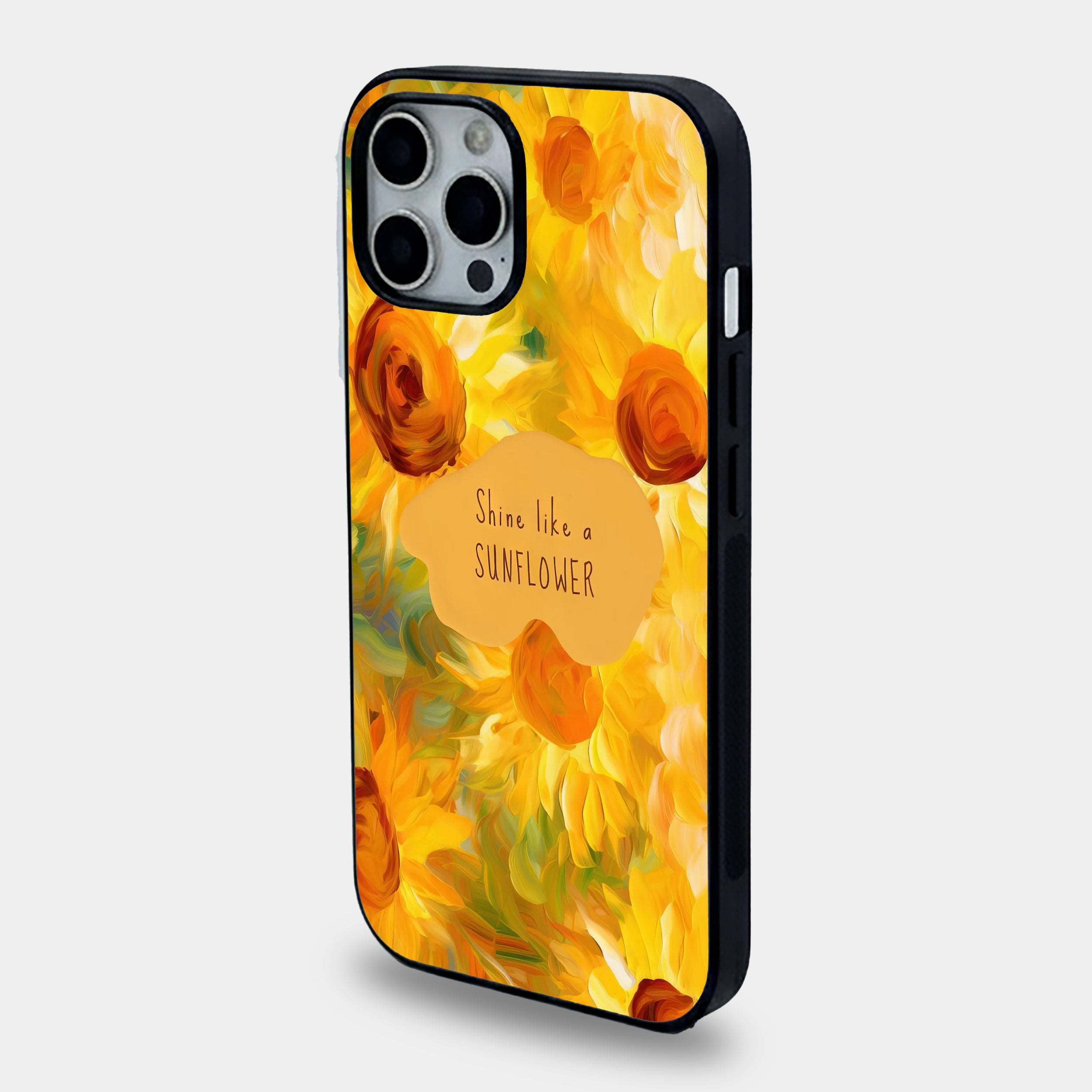 Shine Like a Sunflower Floral Art | Premium Glass iPhone & Samsung Mobile Cover Case