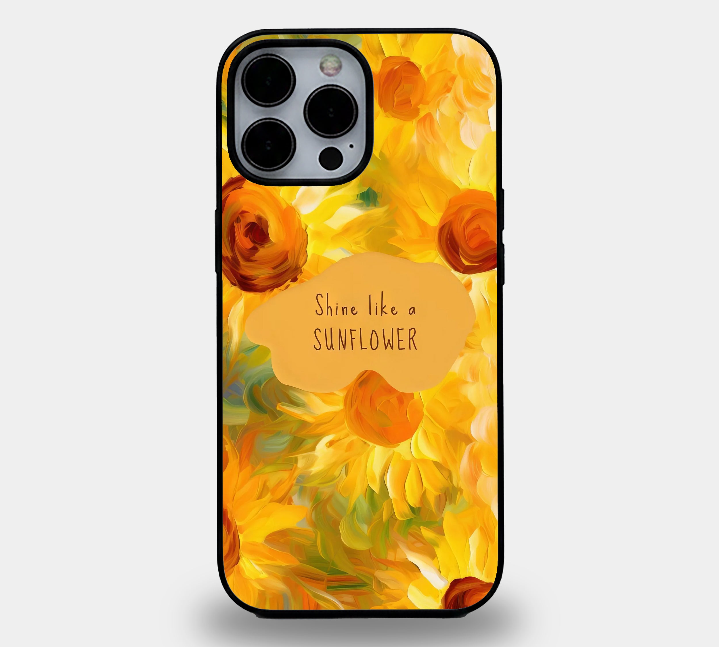 Shine Like a Sunflower Floral Art | Premium Glass iPhone & Samsung Mobile Cover Case