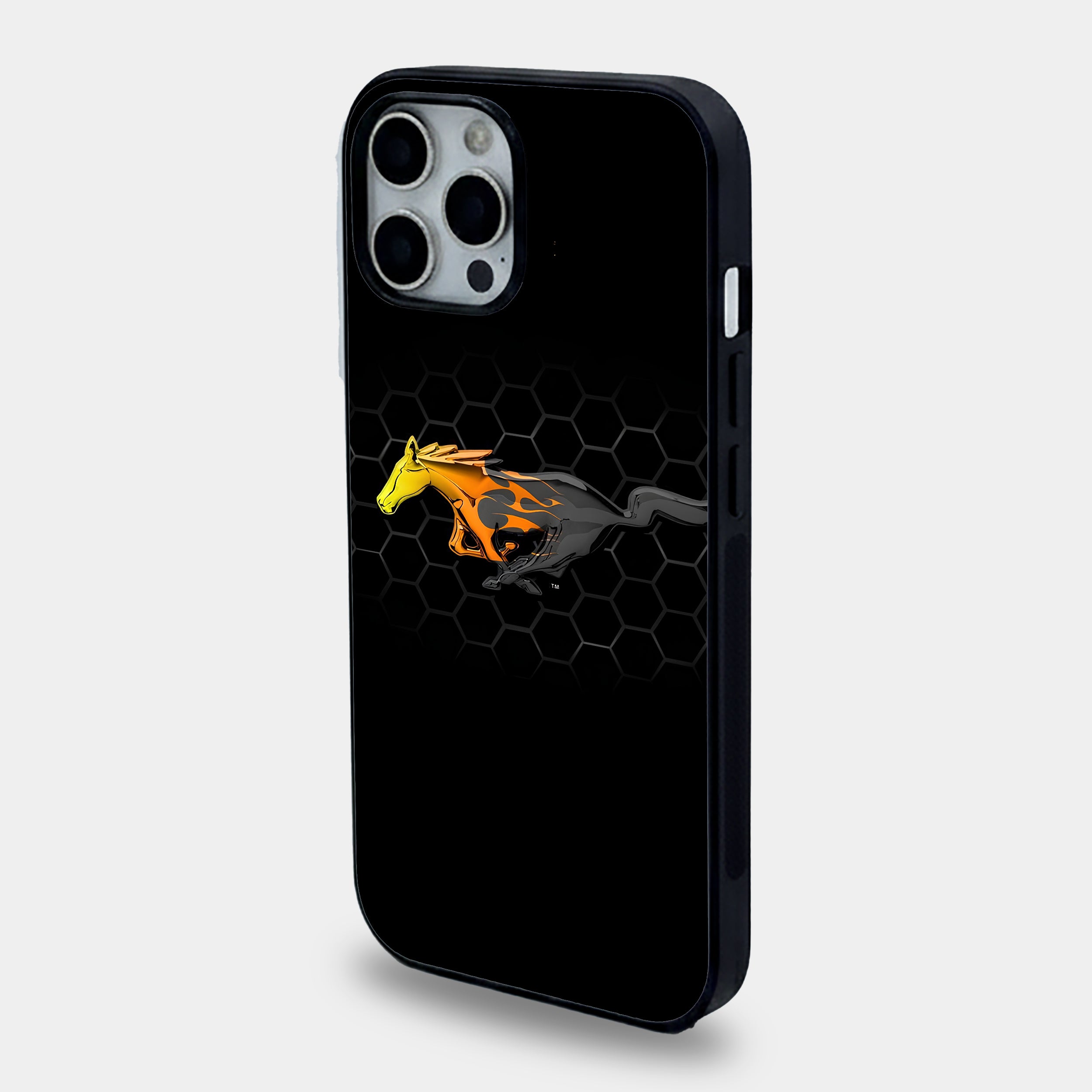 Stylized Galloping Mustang Design | Premium Glass iPhone & Samsung Mobile Cover Case