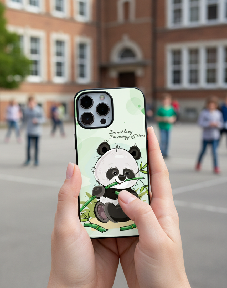 Energy Efficient Panda | Premium Glass iPhone Mobile Cover Case