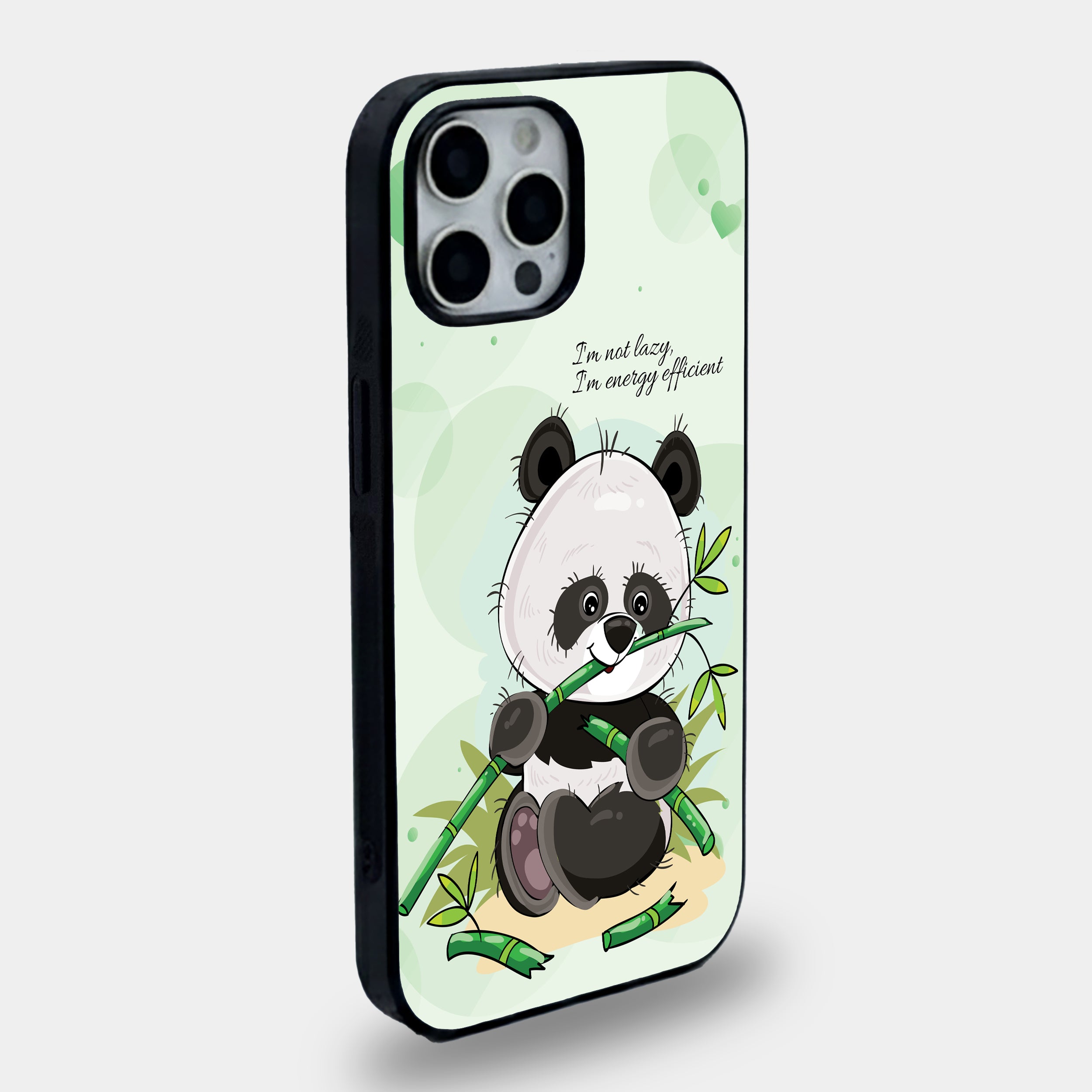 Energy Efficient Panda | Premium Glass iPhone Mobile Cover Case