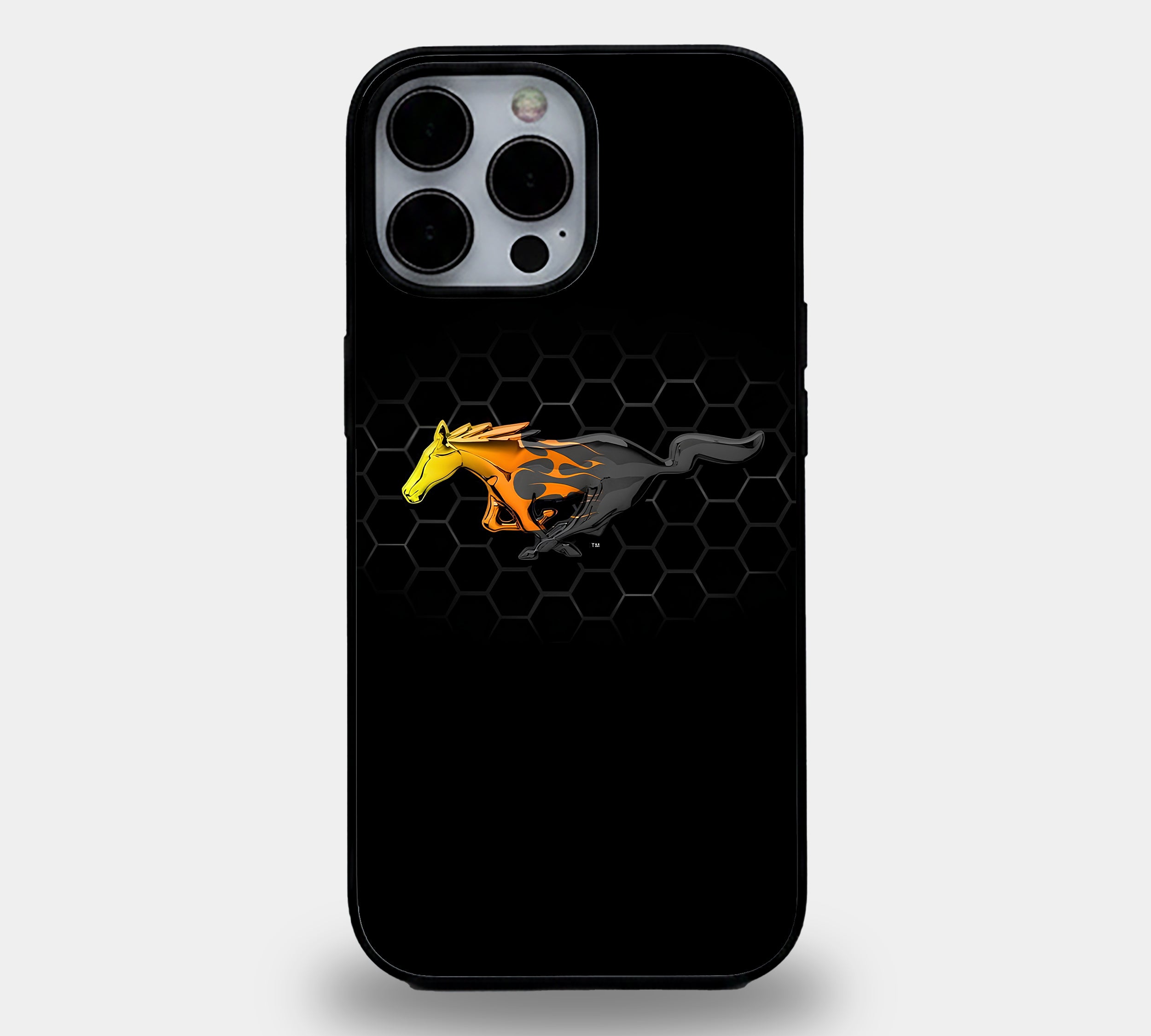 Stylized Galloping Mustang Design | Premium Glass iPhone & Samsung Mobile Cover Case