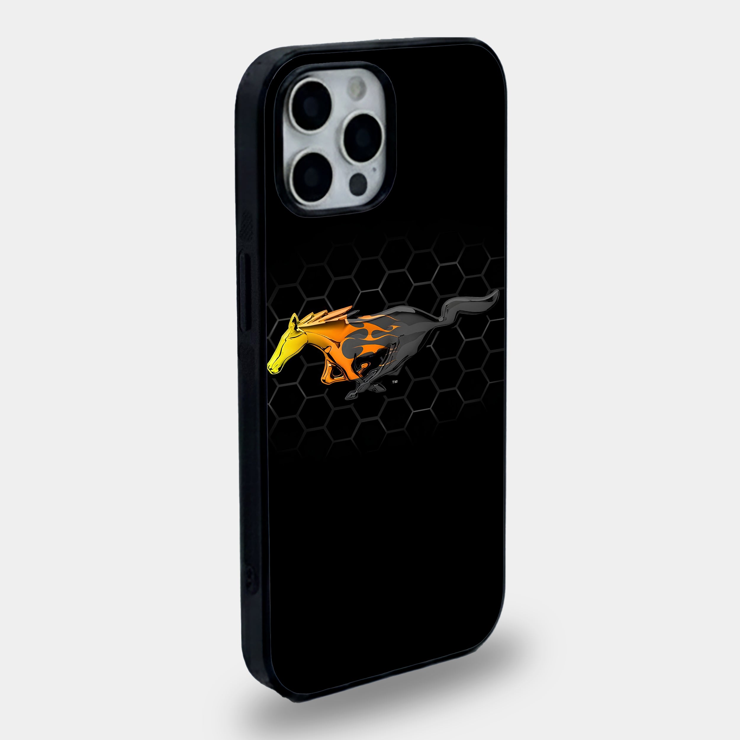 Stylized Galloping Mustang Design | Premium Glass iPhone & Samsung Mobile Cover Case