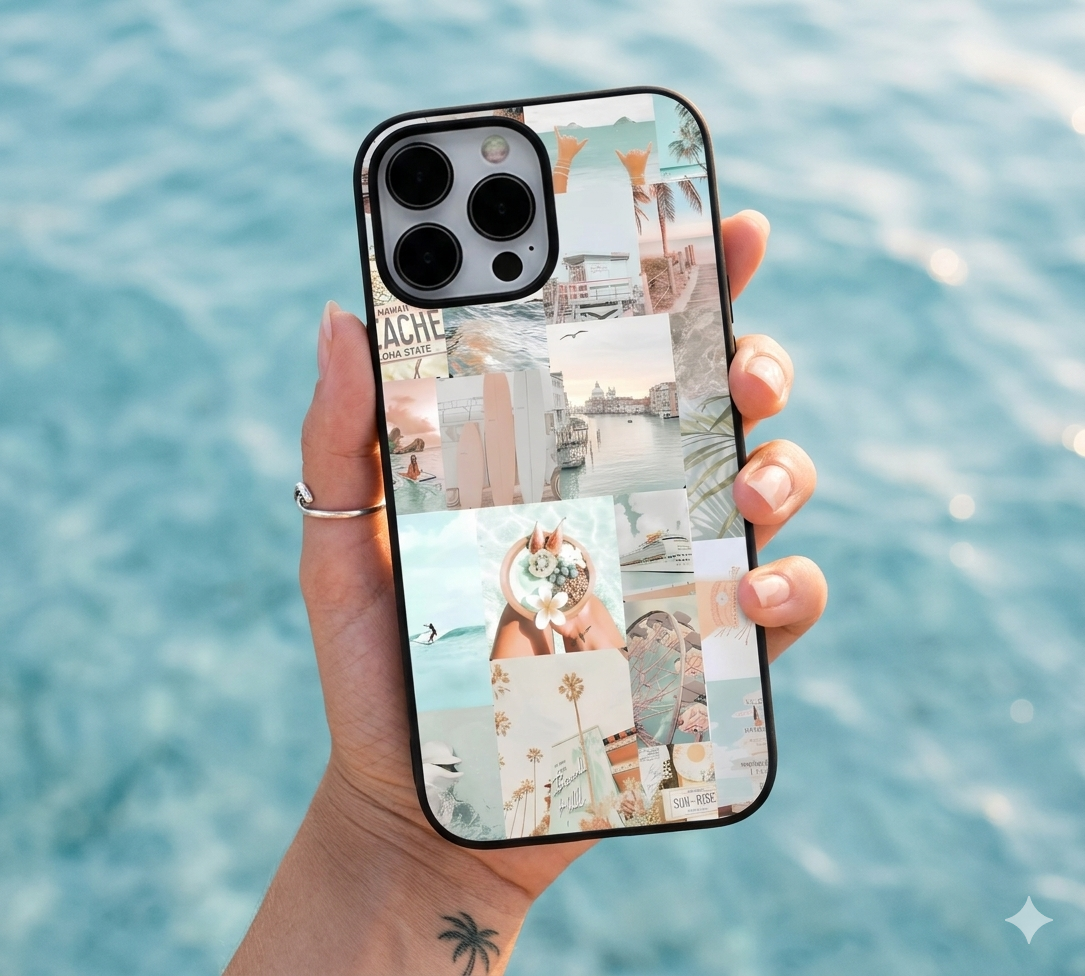 Wanderlust Collage | Premium Glass iPhone & Samsung Mobile Cover Case