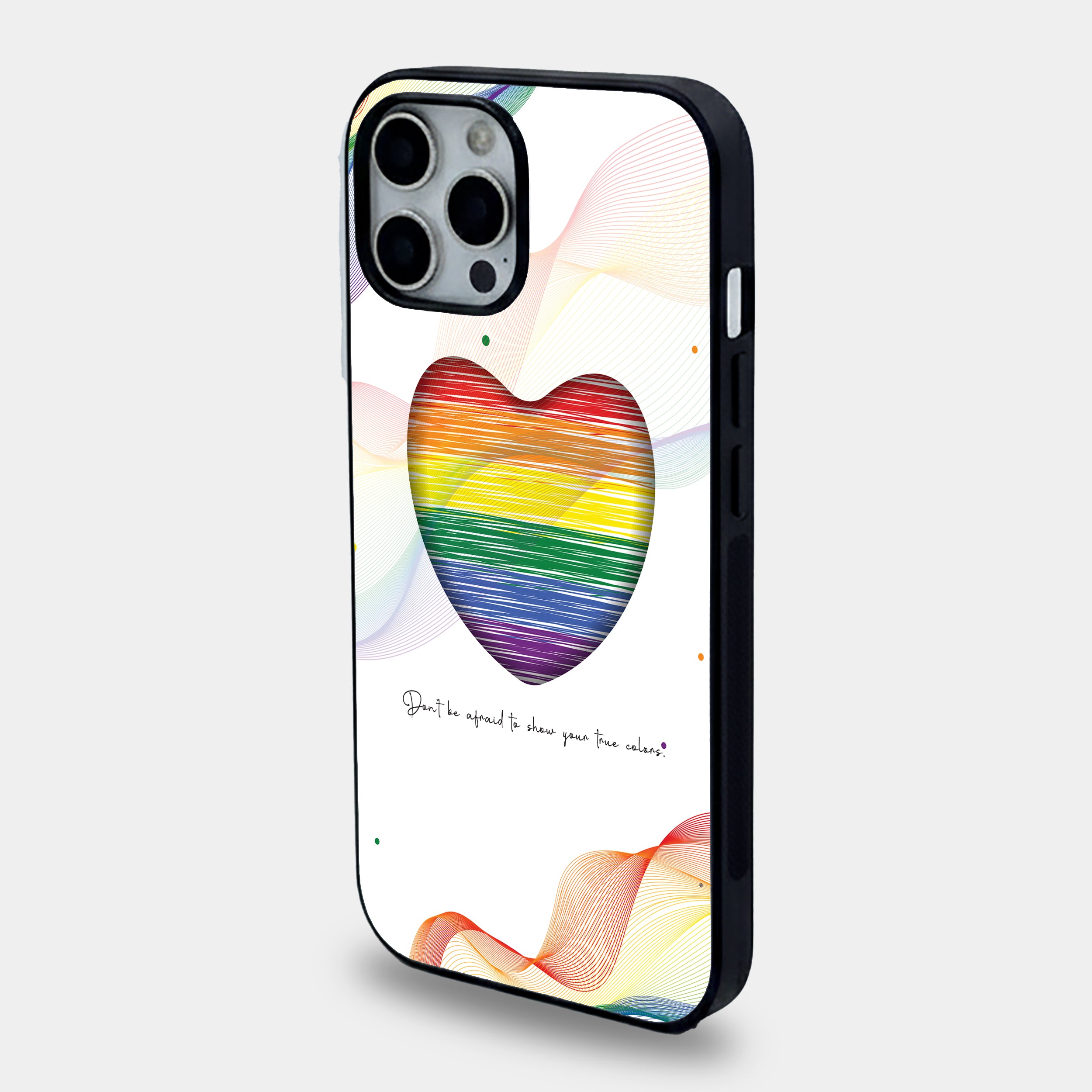 Scribble Pride Heart Art | Premium Glass iPhone Mobile Cover Case