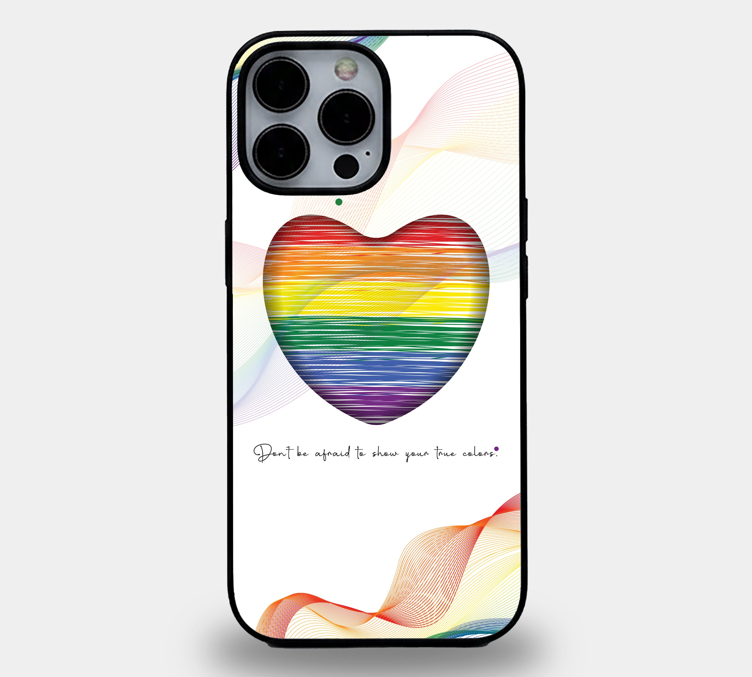 Scribble Pride Heart Art | Premium Glass iPhone Mobile Cover Case