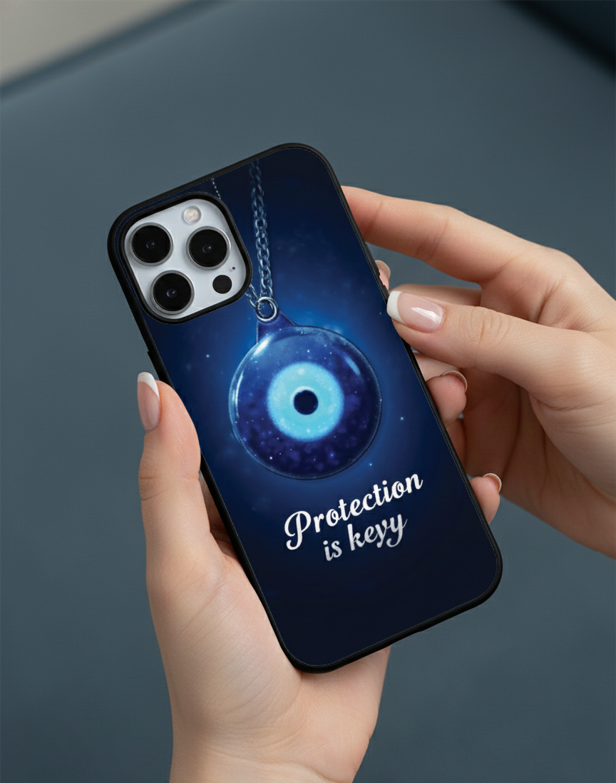 Cosmic Evil Eye Amulet Glass Pendant | Premium Glass iPhone Mobile Cover Case