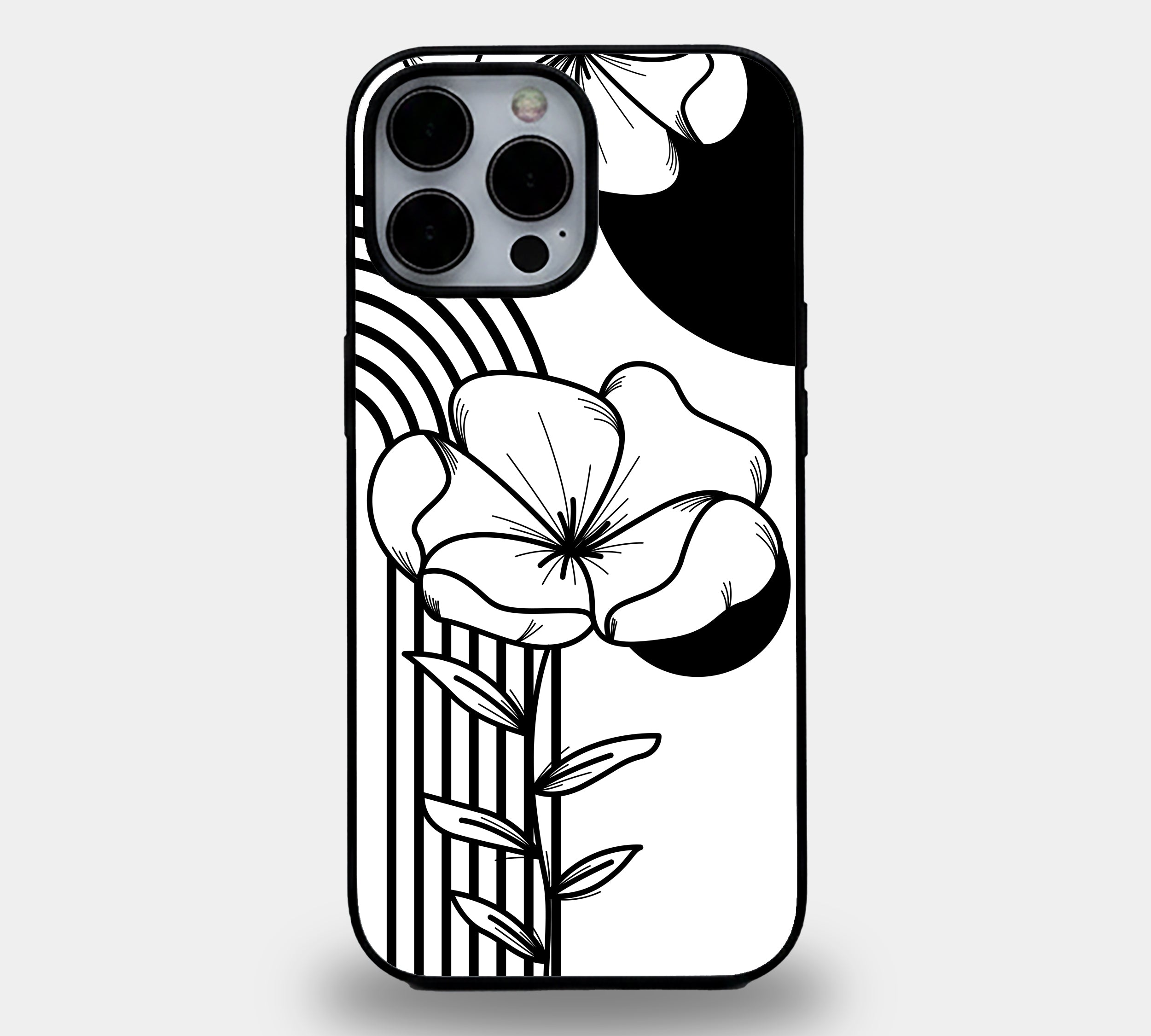 Abstract Botanical Line Art | Premium Glass iPhone Mobile Cover Case