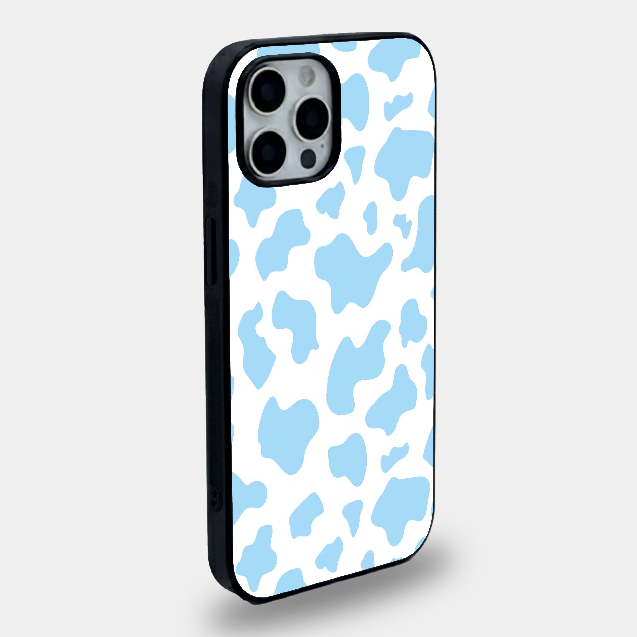 Blue Cow Print | Premium Glass iPhone & Samsung Mobile Cover Case