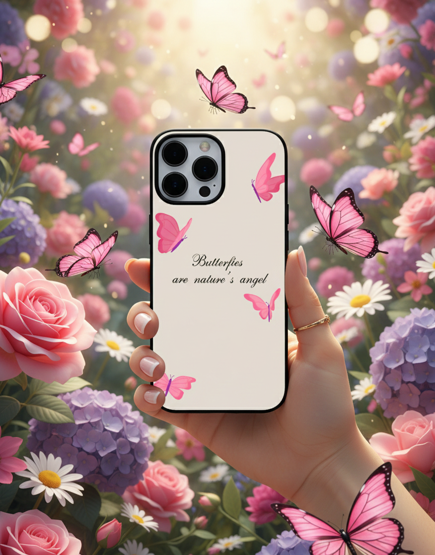 Nature’s Angel Butterflies | Premium Glass iPhone Mobile Cover Case