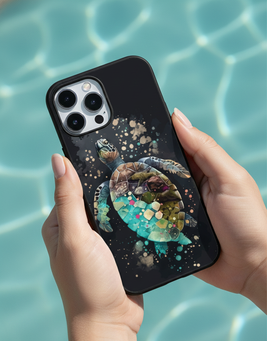 Mosaic Sea Turtle Artistic | Premium Glass iPhone Mobile Cover Case