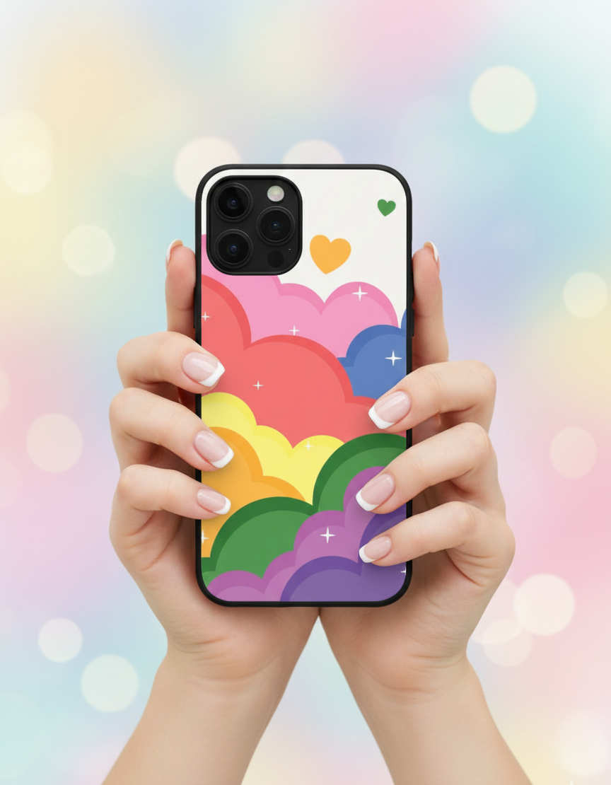 Dreamy Rainbow Clouds Pride | Premium Glass iPhone & Samsung Mobile Cover Case
