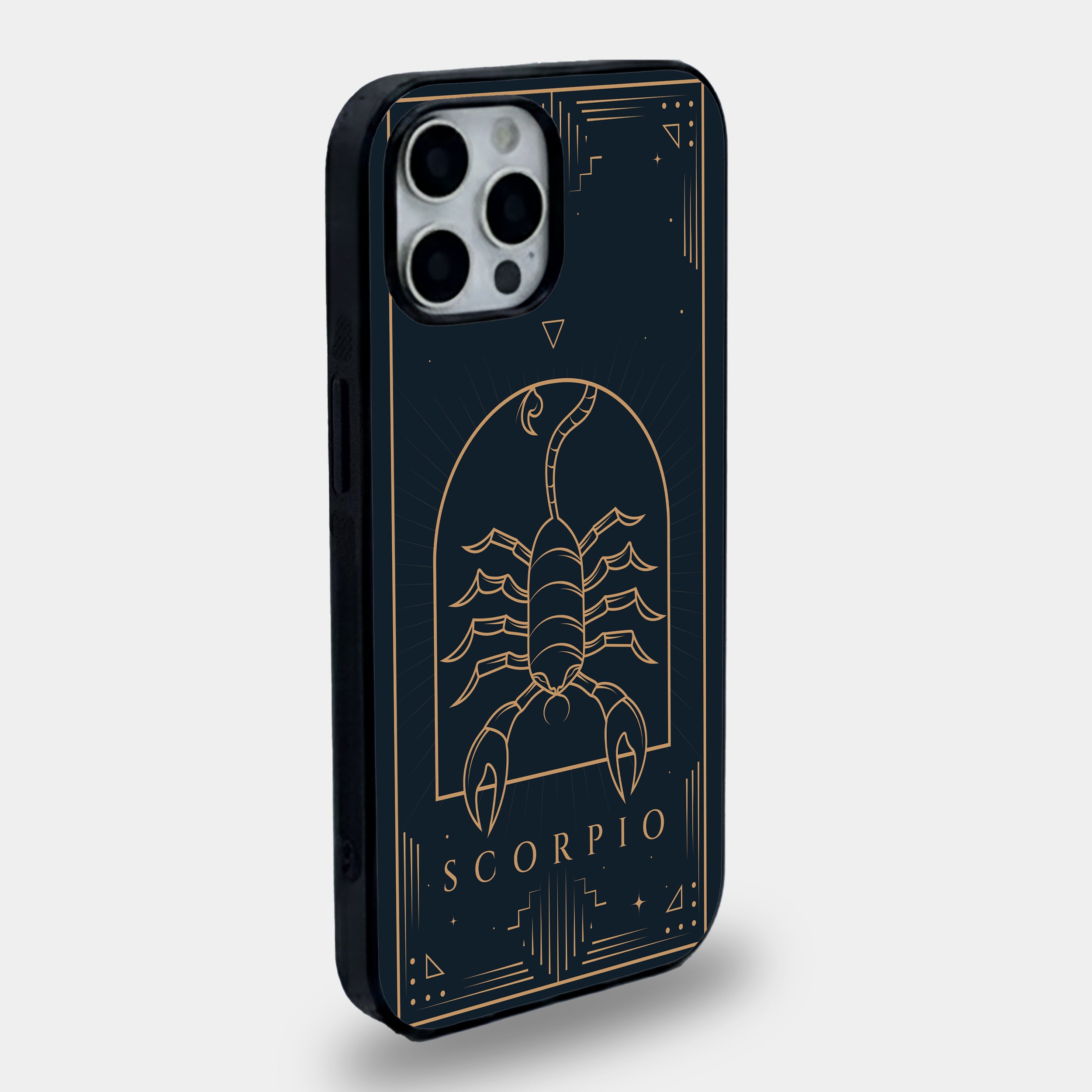 Scorpio Zodiac Celestial Gold & Navy Edition | Premium Glass iPhone Mobile Cover Case