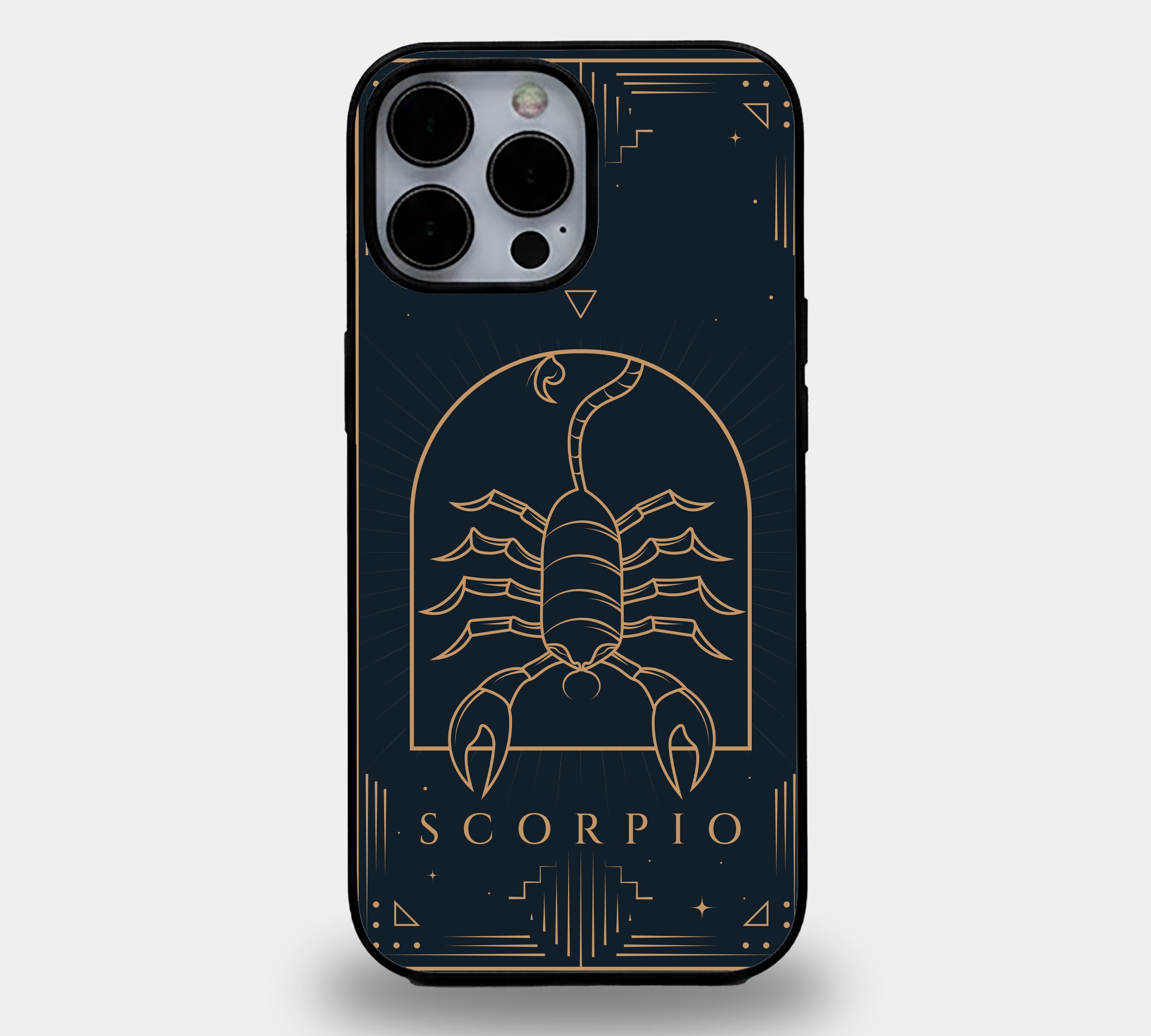 Scorpio Zodiac Celestial Gold & Navy Edition | Premium Glass iPhone Mobile Cover Case
