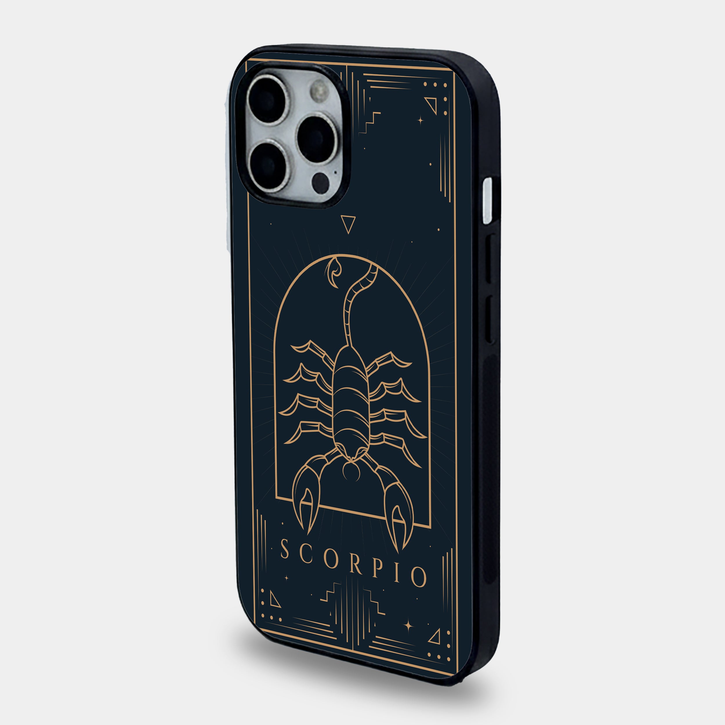 Scorpio Zodiac Celestial Gold & Navy Edition | Premium Glass iPhone Mobile Cover Case