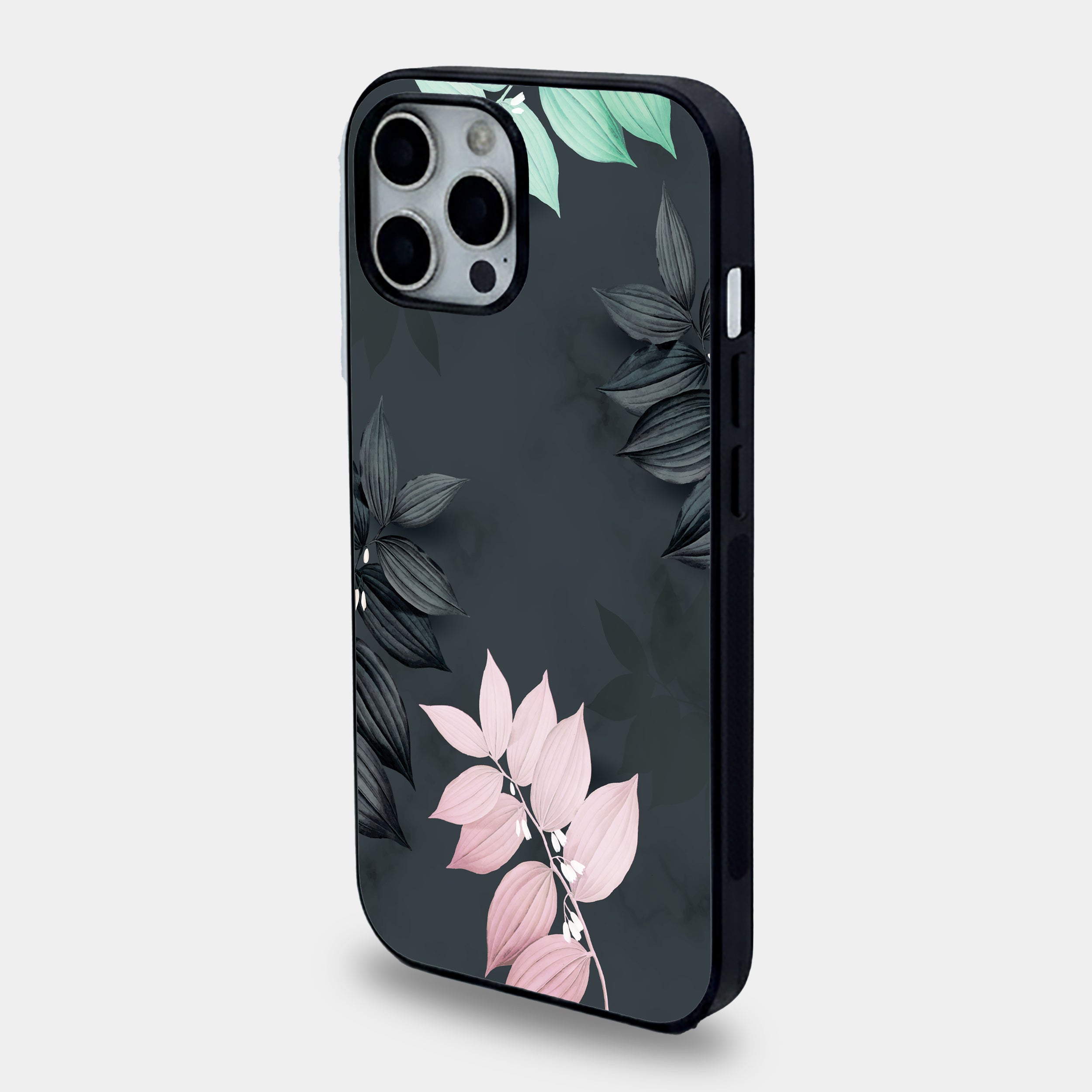 Midnight Botanical Leaf | Premium Glass iPhone Mobile Cover Case