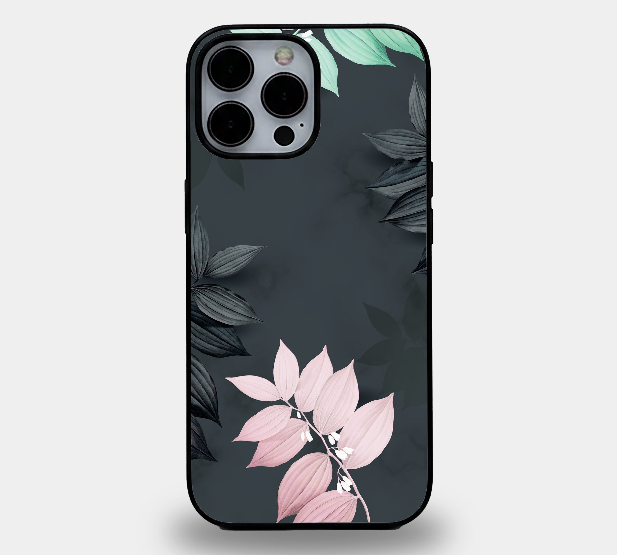 Midnight Botanical Leaf | Premium Glass iPhone Mobile Cover Case