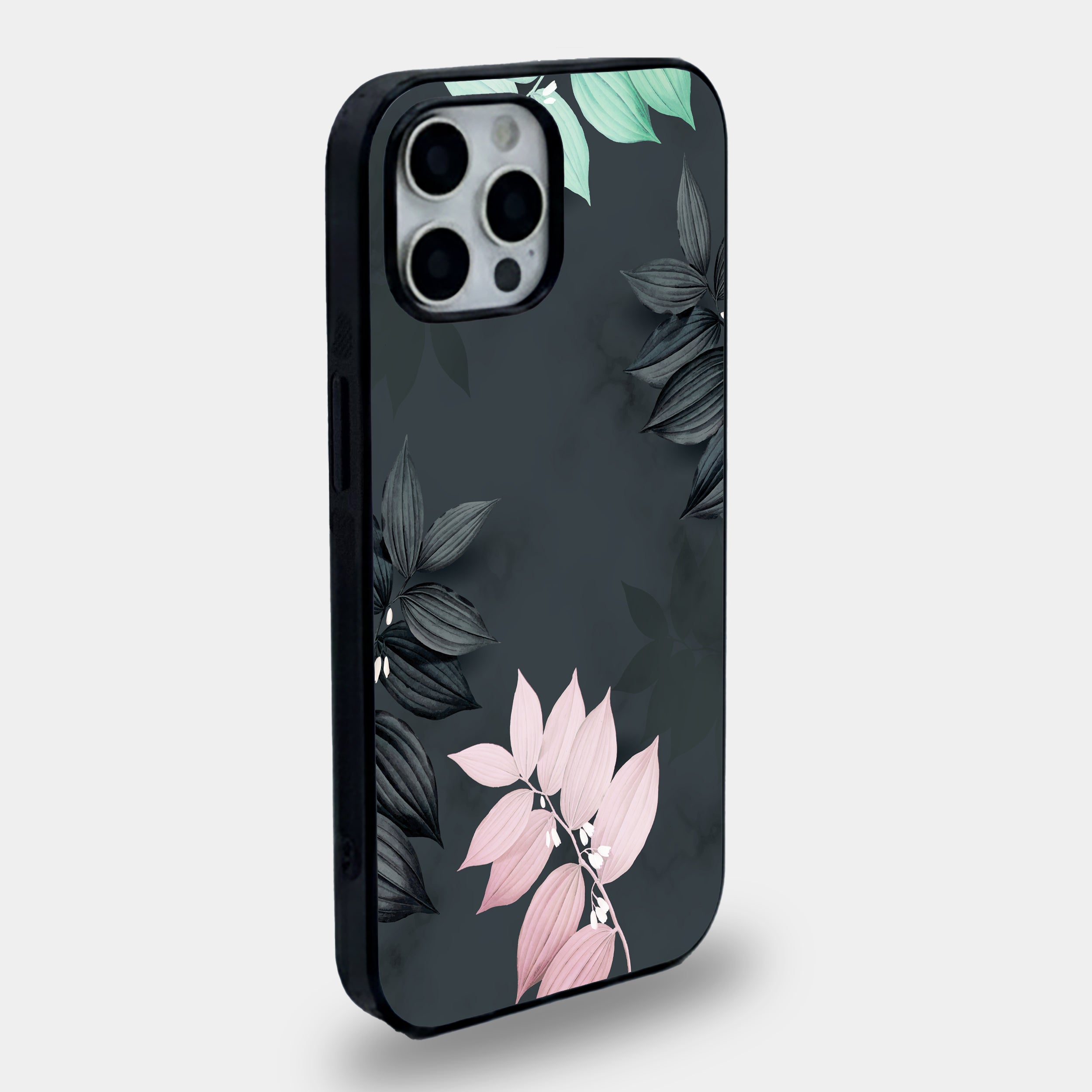Midnight Botanical Leaf | Premium Glass iPhone Mobile Cover Case