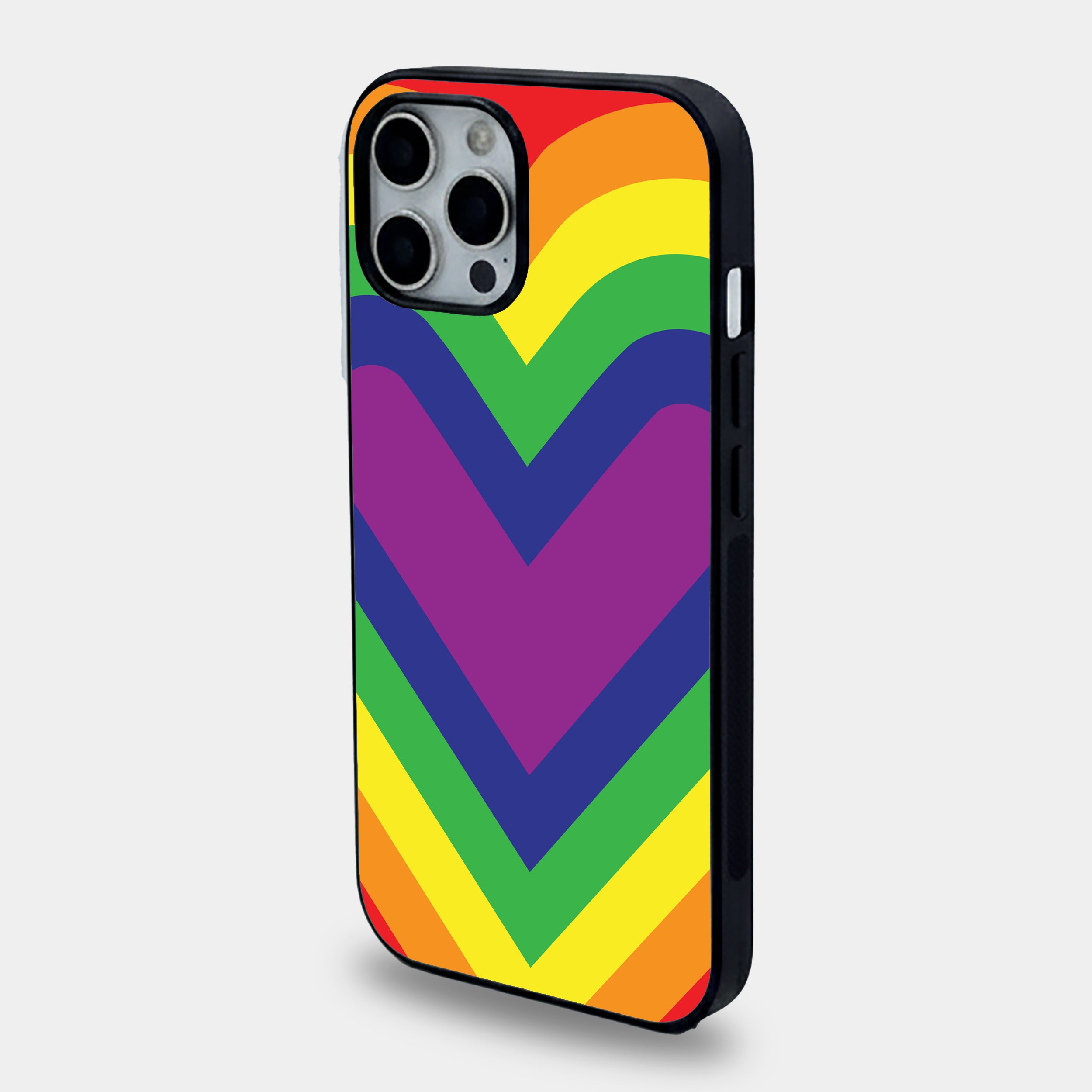 Geometric Rainbow Pride Heart | Premium Glass iPhone & Samsung Mobile Cover Case