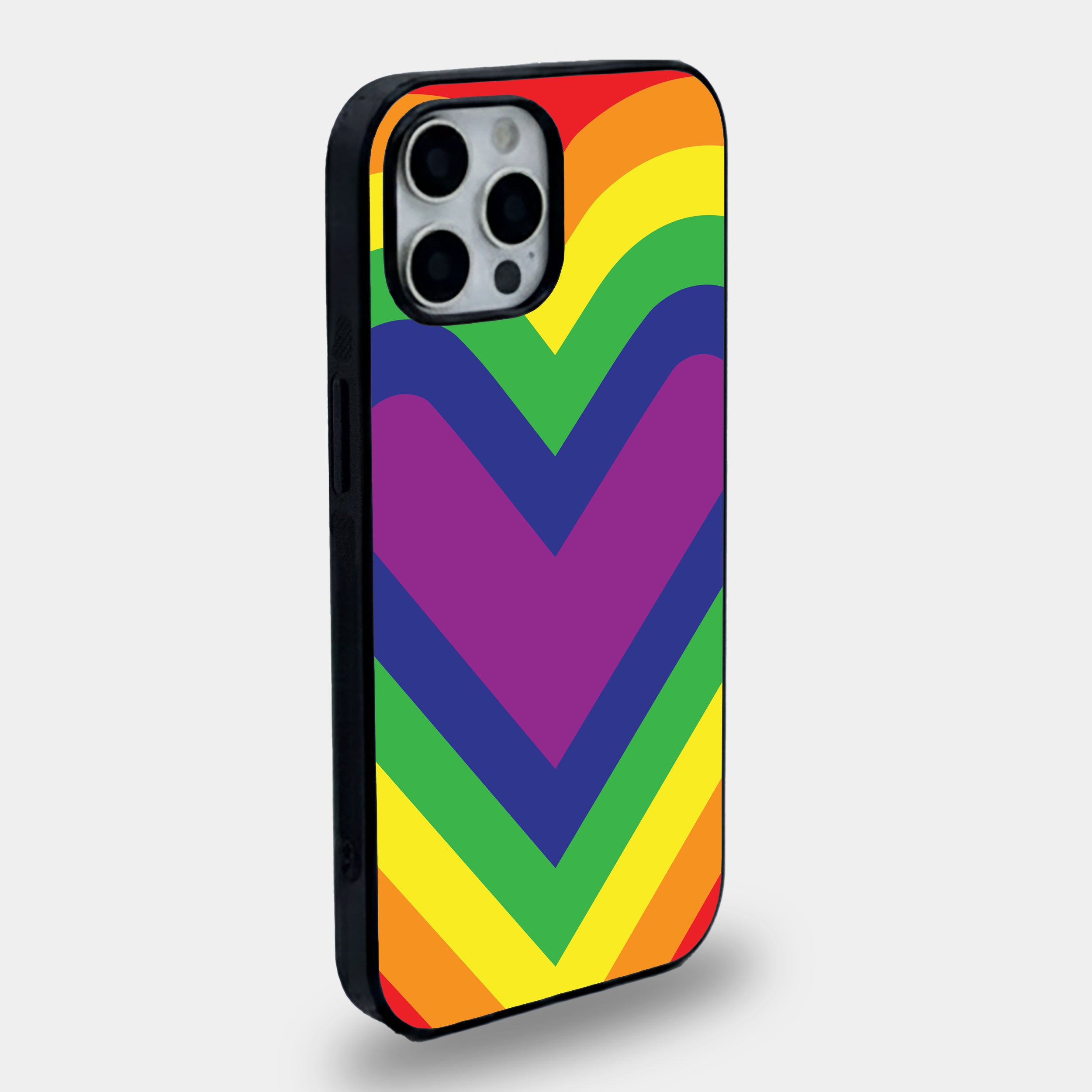 Geometric Rainbow Pride Heart | Premium Glass iPhone & Samsung Mobile Cover Case