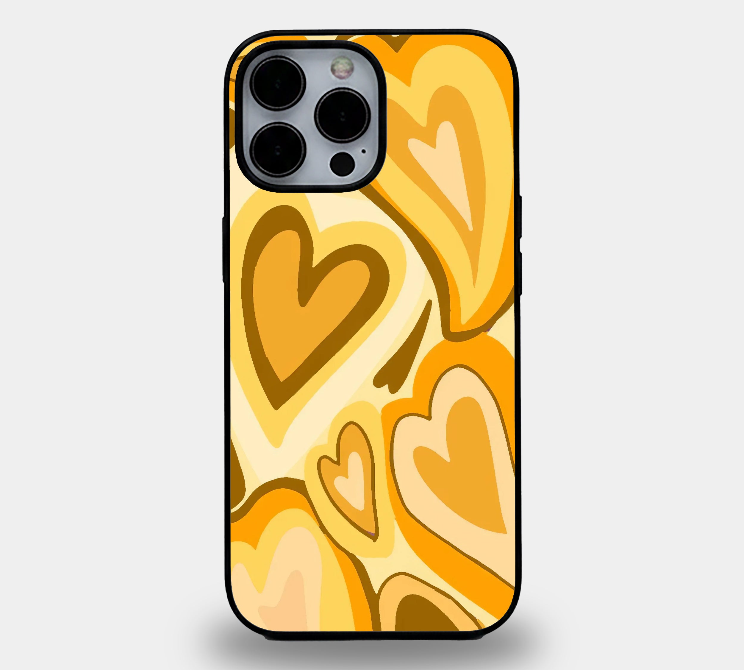 Retro Honey Heart Designer | Premium Glass iPhone & Samsung Mobile Cover Case