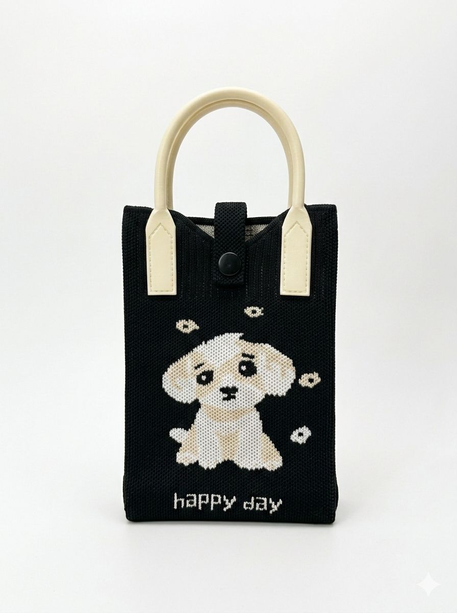 Trendy Crossbody Mobile Sling Bag with Strap & Silicone Handle | Happy Day Puppy