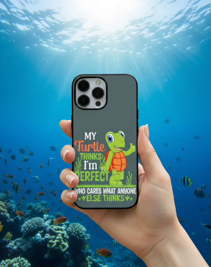 Turtle Approved | Premium Glass iPhone Mobile Cover Case
