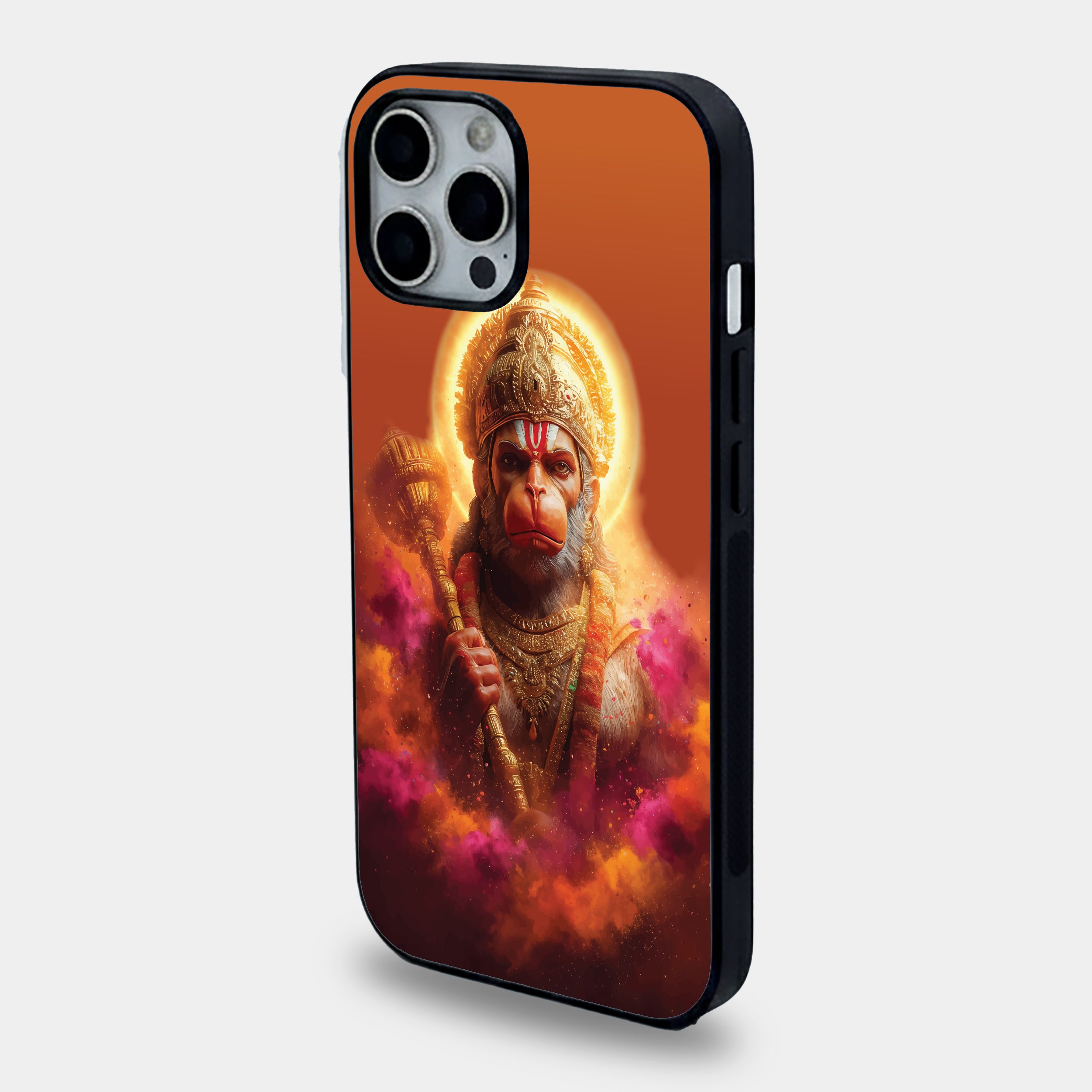 Lord Hanuman Gada Warrior | Premium Glass iPhone Mobile Cover Case