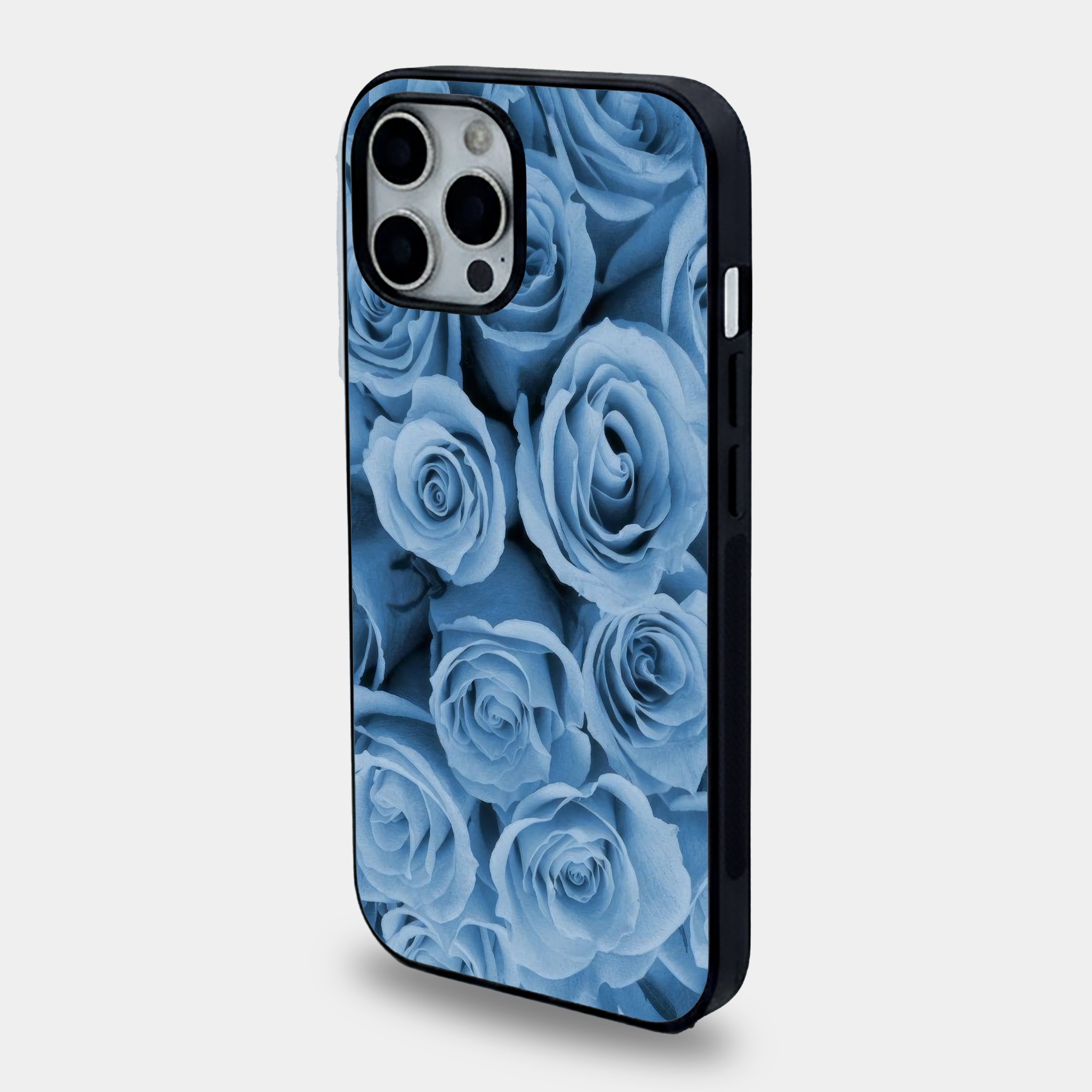 Blue Rose Floral | Premium Glass iPhone & Samsung Mobile Cover Case