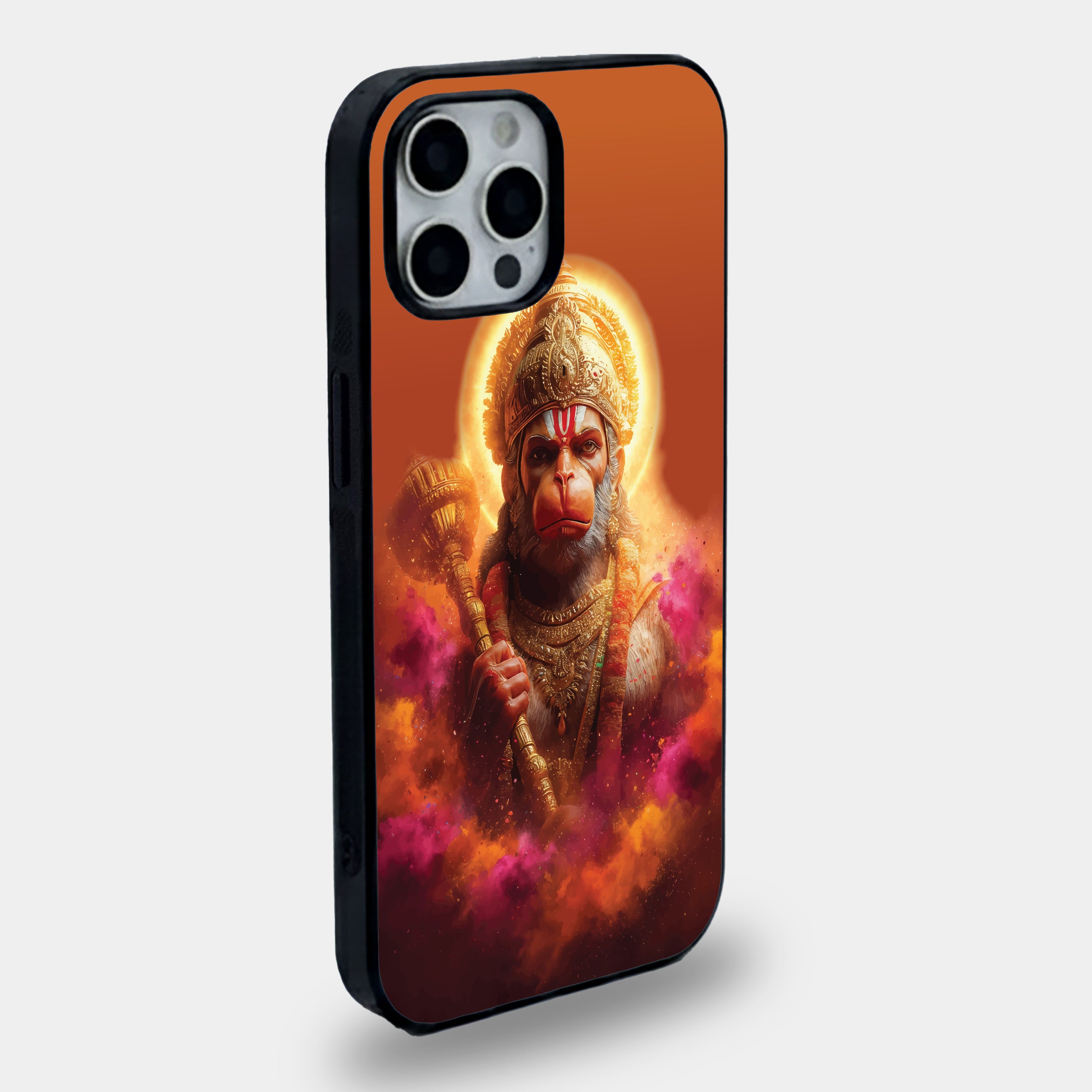 Lord Hanuman Gada Warrior | Premium Glass iPhone Mobile Cover Case
