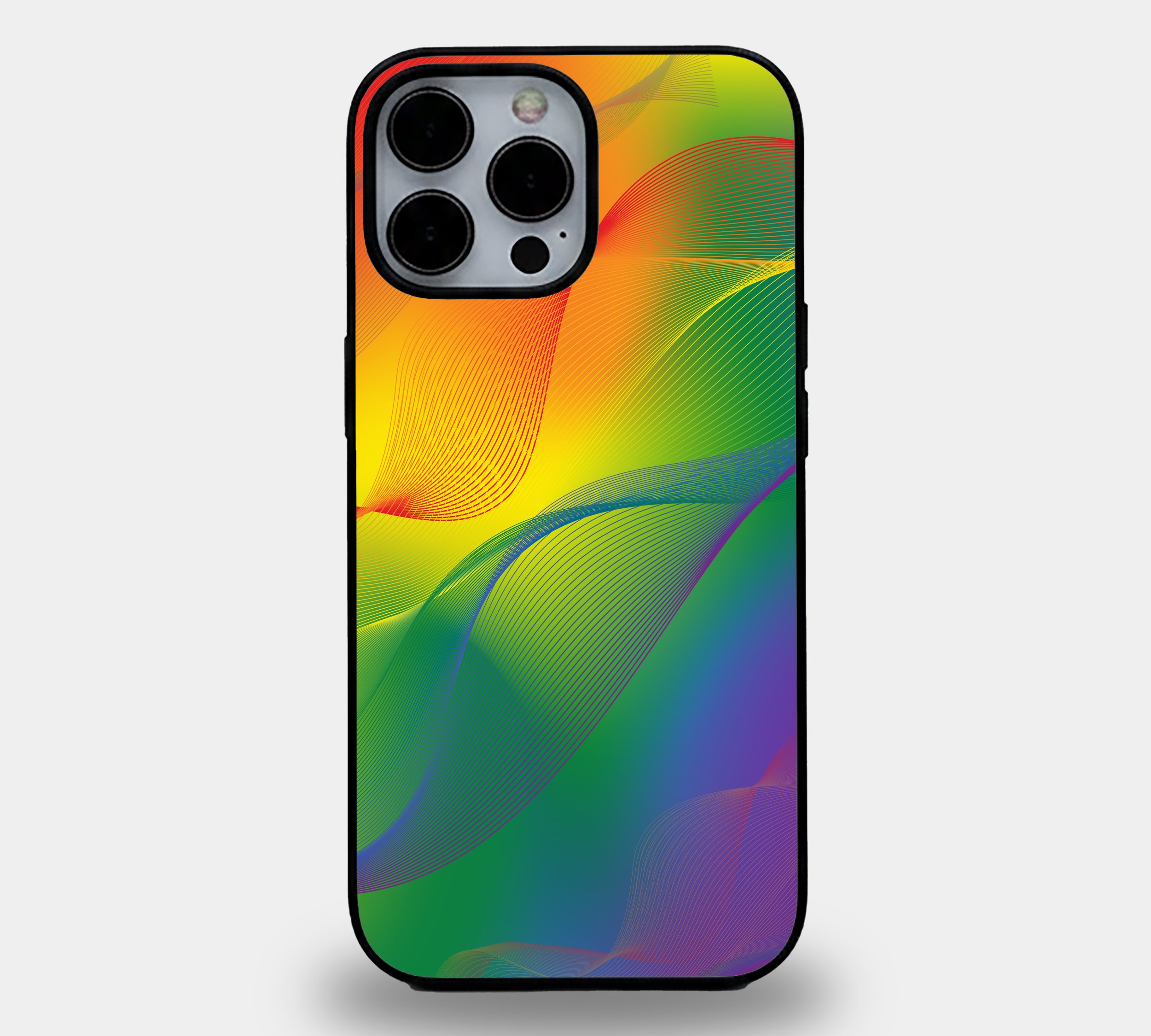 Prism Flow Rainbow Gradient Wave | Premium Glass iPhone Mobile Cover Case