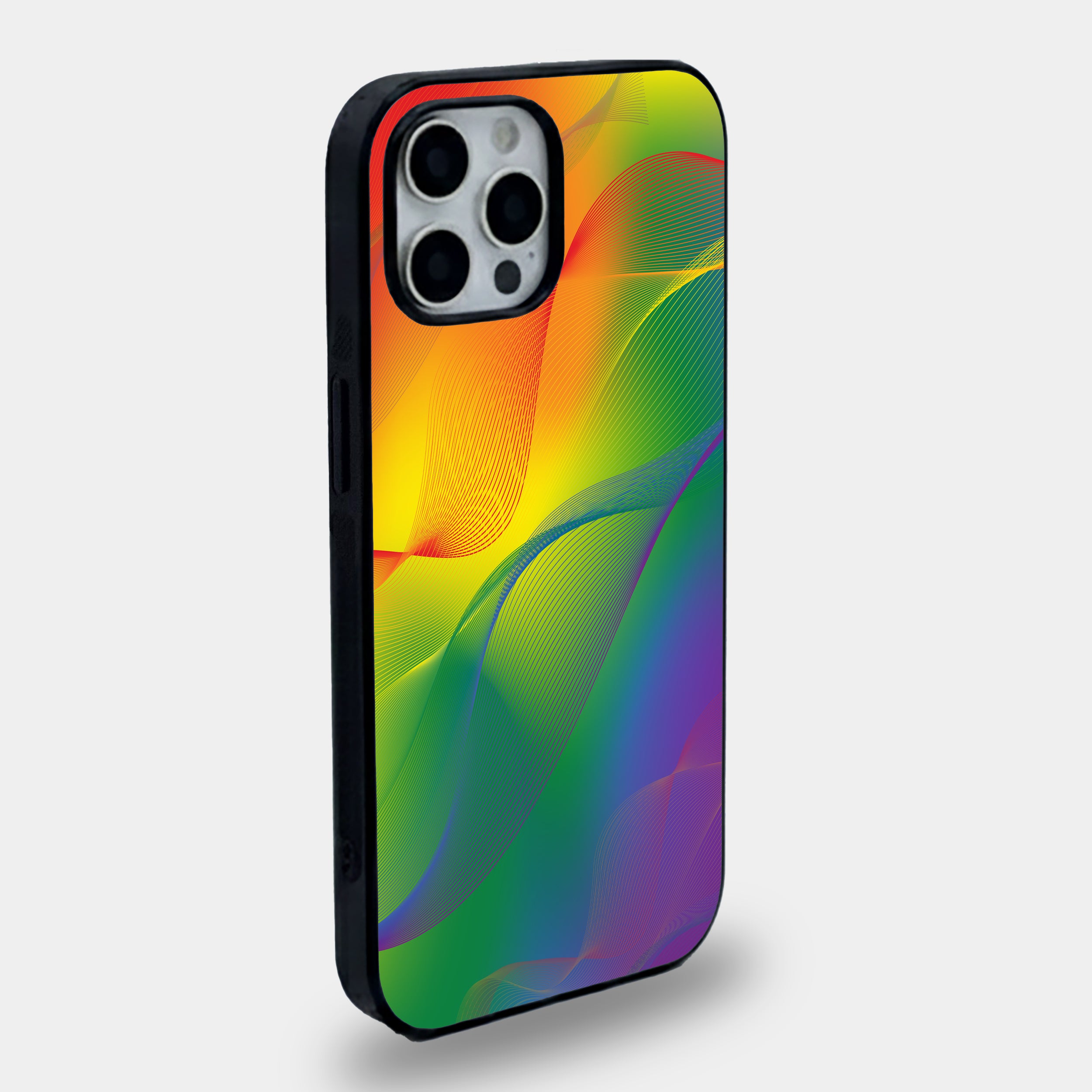 Prism Flow Rainbow Gradient Wave | Premium Glass iPhone Mobile Cover Case