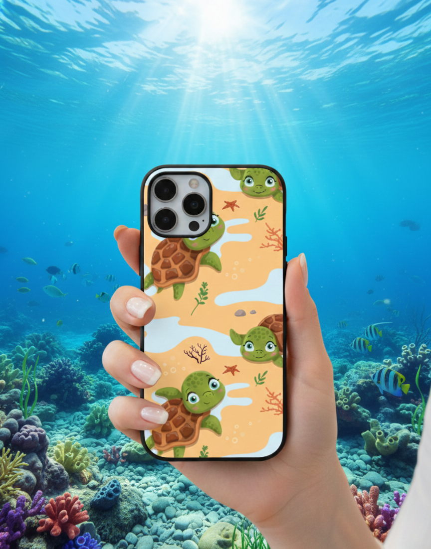 Cute Baby Sea Turtle | Premium Glass iPhone Mobile Cover Case