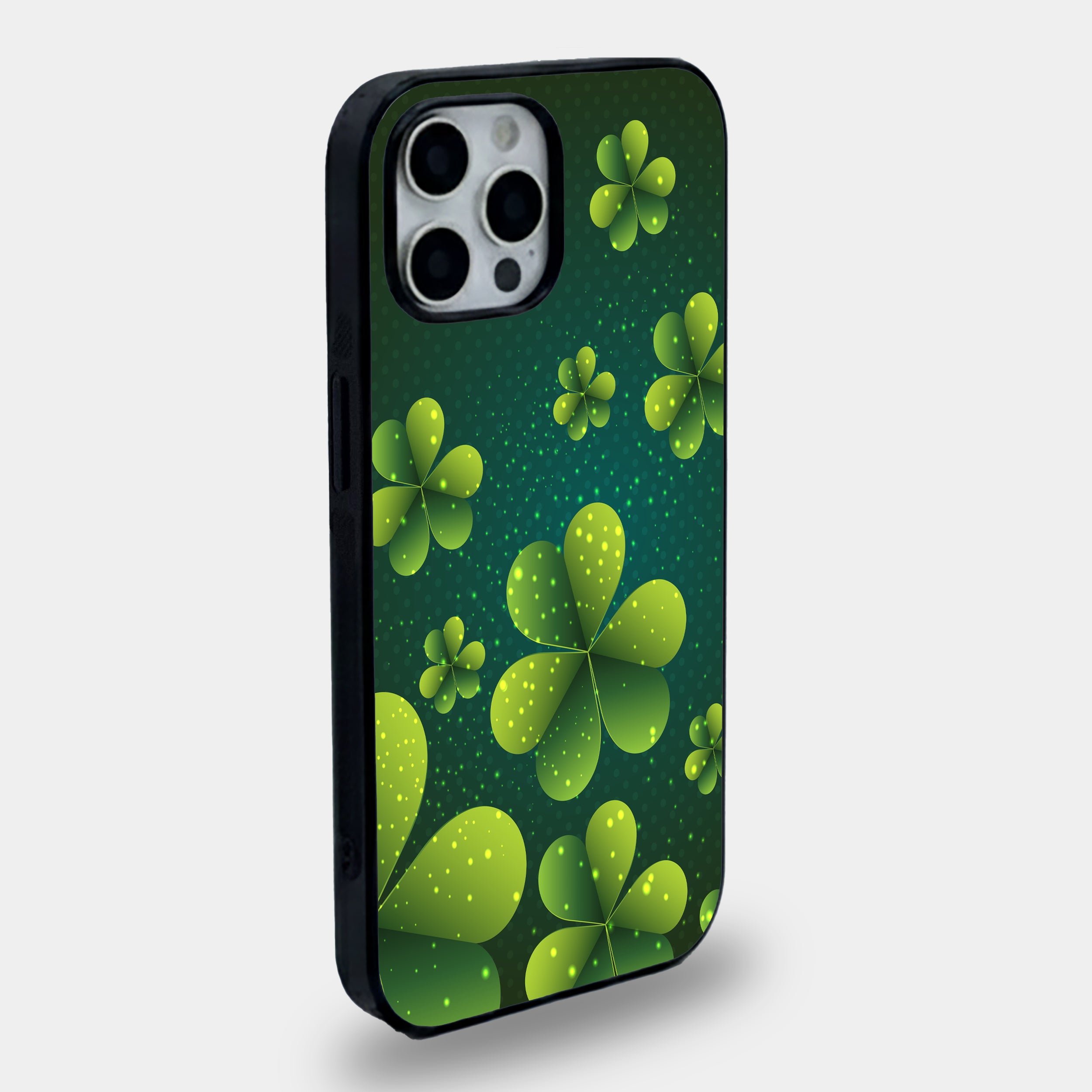 Glowing Emerald Shamrock | Premium Glass iPhone Mobile Cover Case