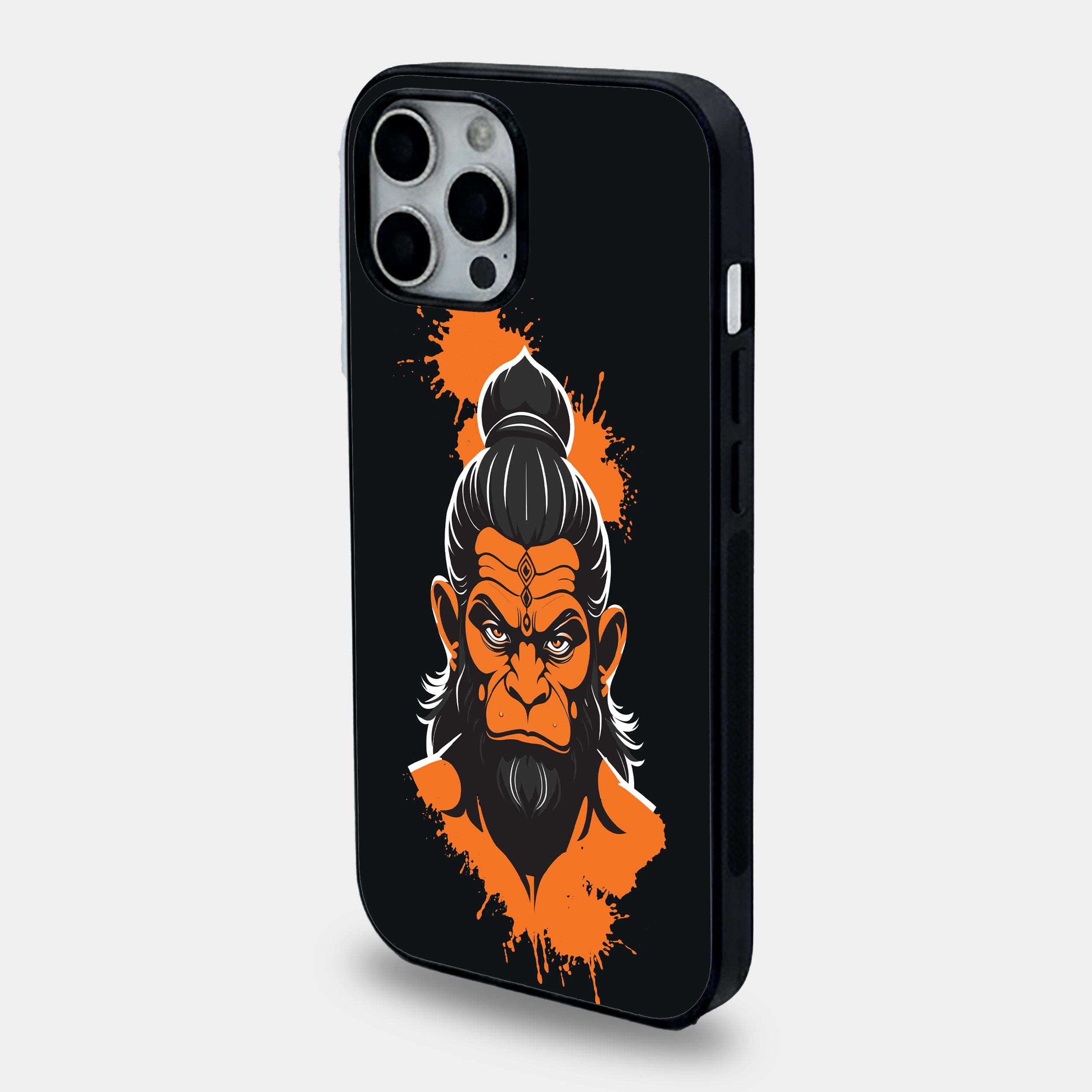 Lord Hanuman Modern Warrior | Premium Glass iPhone Mobile Cover Case
