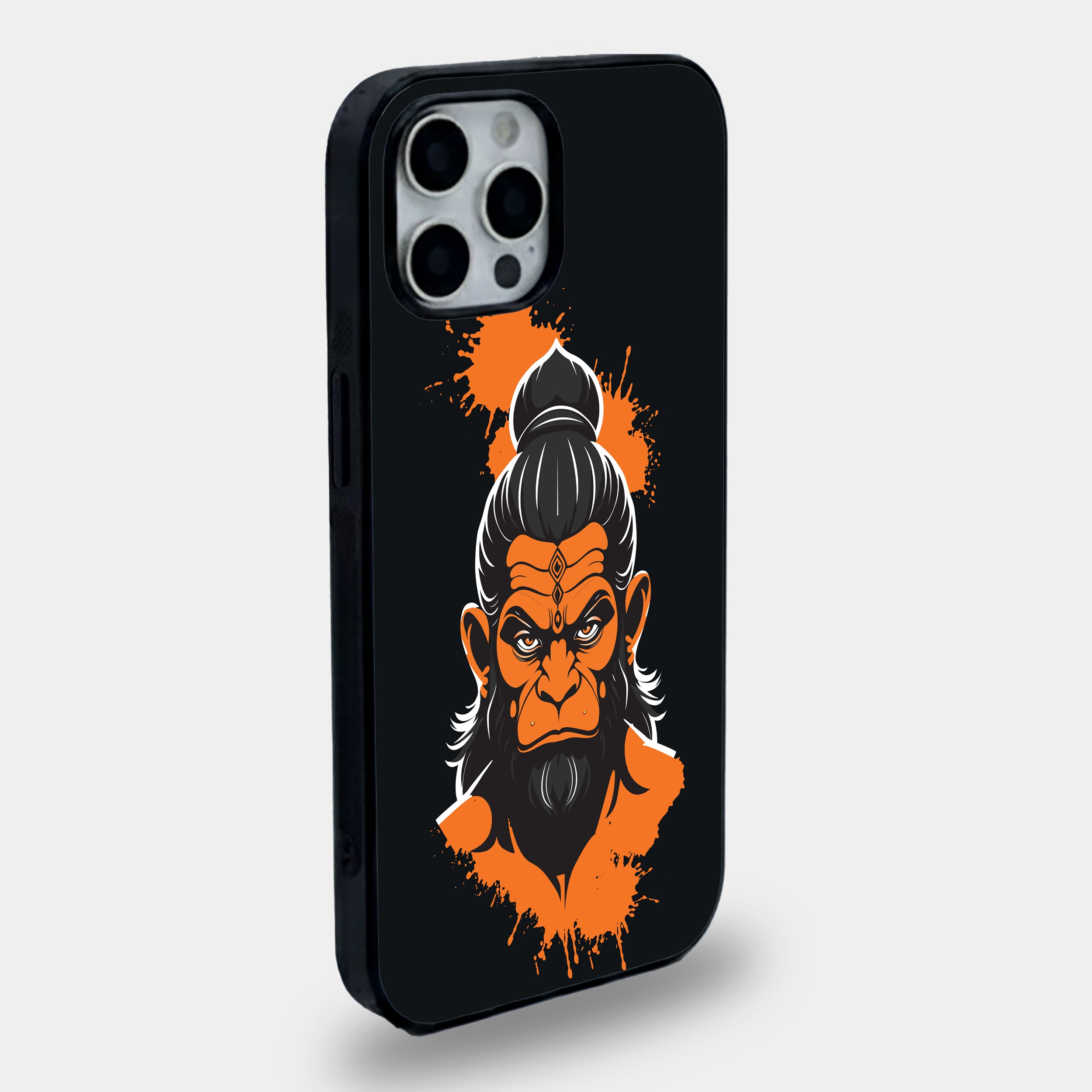 Lord Hanuman Modern Warrior | Premium Glass iPhone Mobile Cover Case