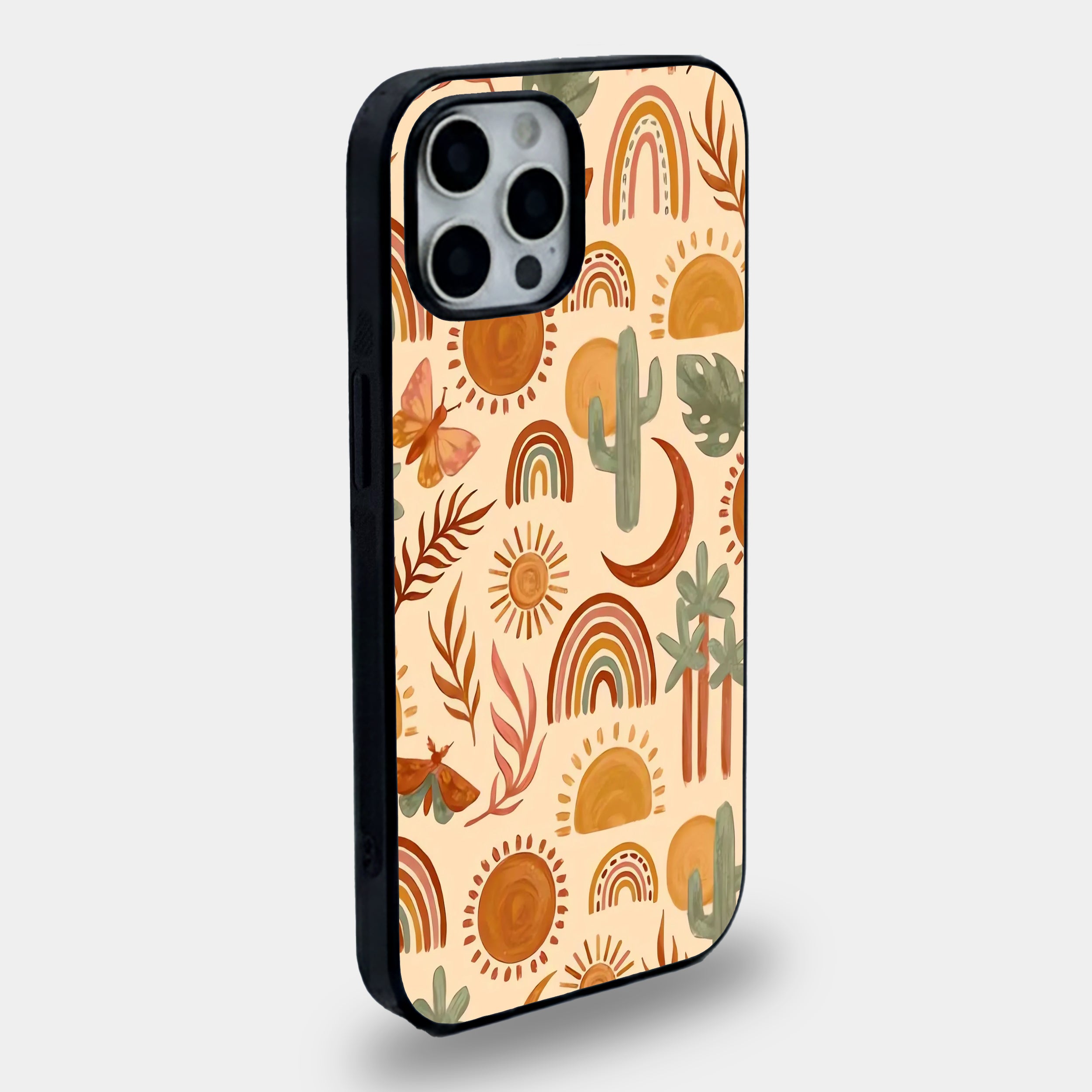 Desert Dreams Terracotta Boho Rainbow | Premium Glass iPhone & Samsung Mobile Cover Case