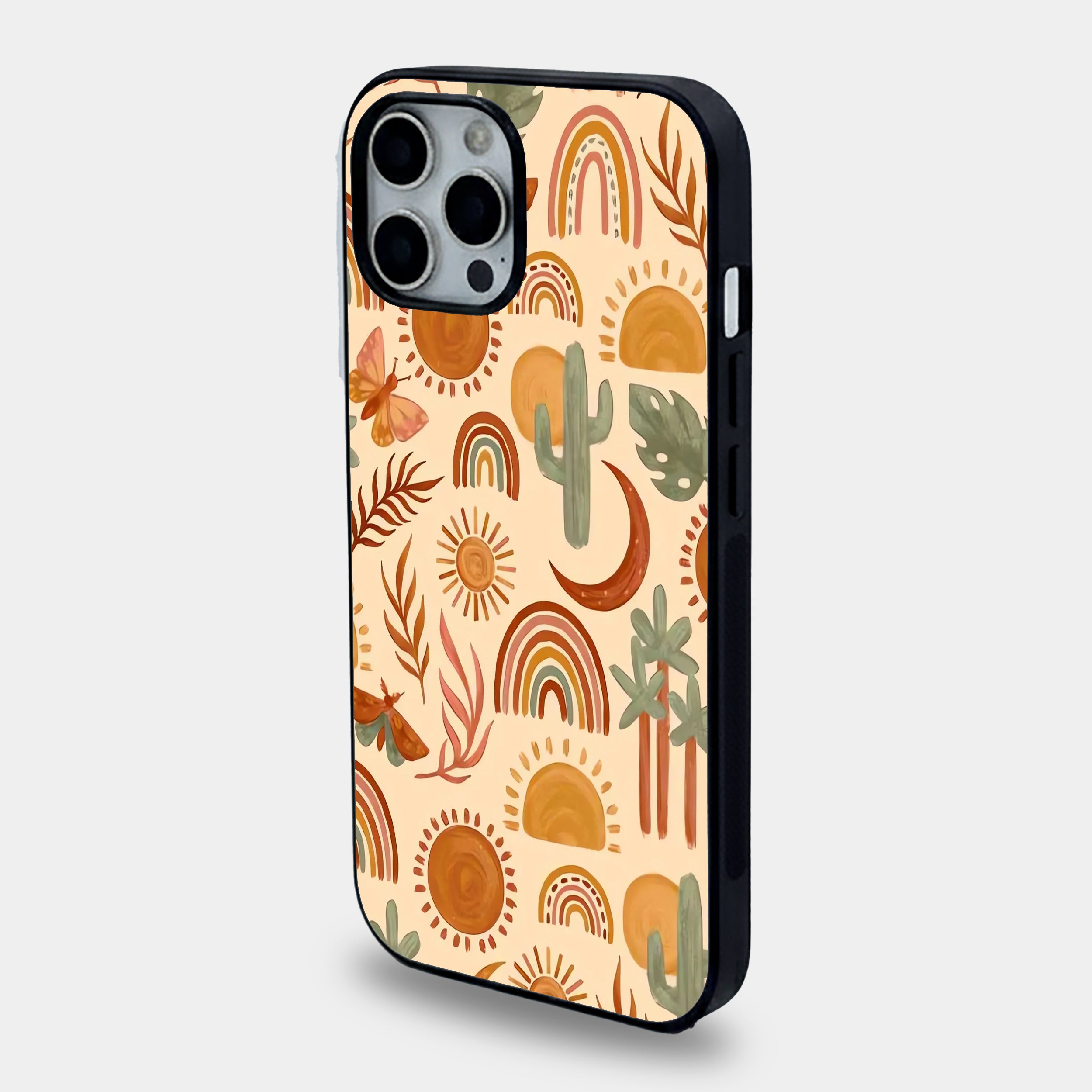 Desert Dreams Terracotta Boho Rainbow | Premium Glass iPhone & Samsung Mobile Cover Case