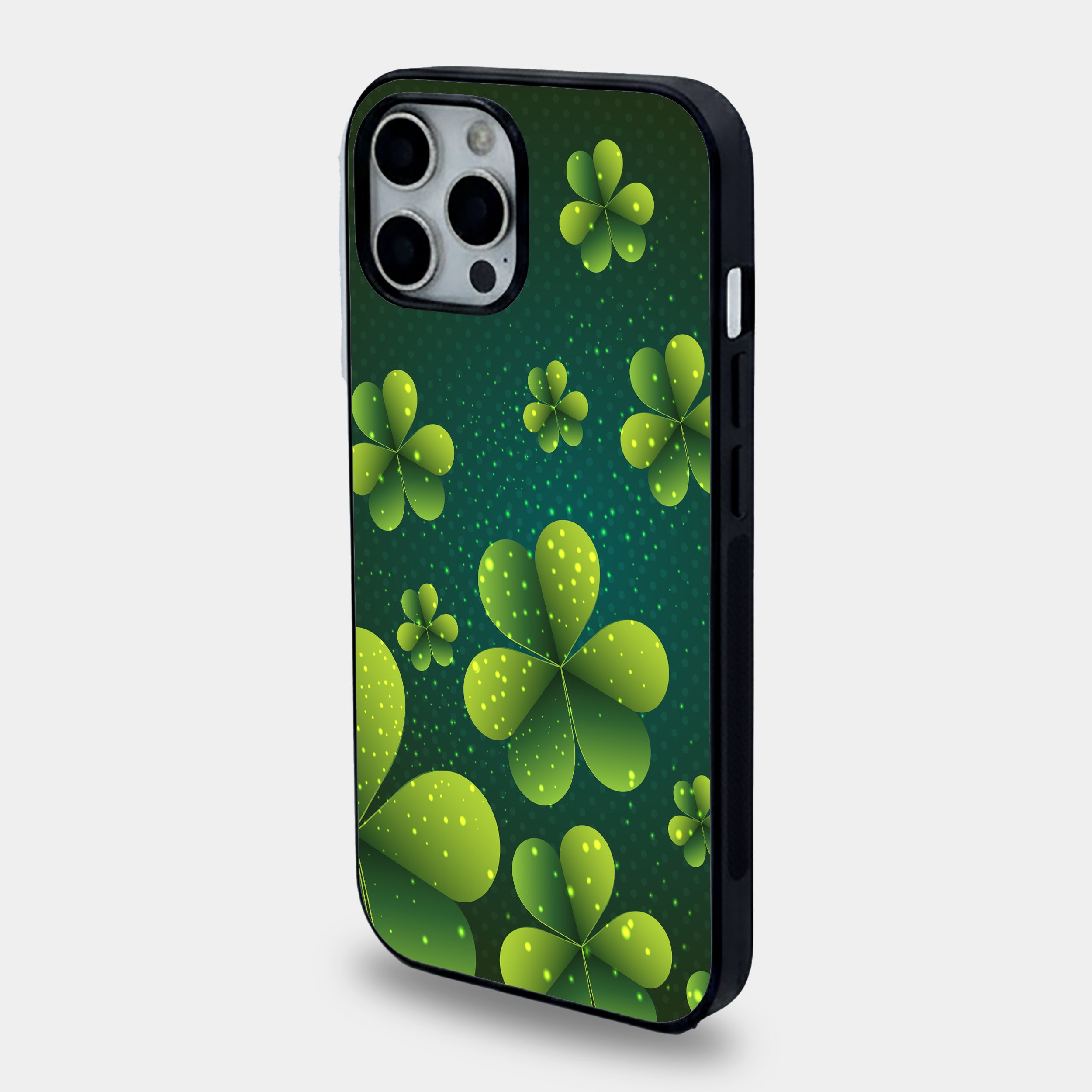 Glowing Emerald Shamrock | Premium Glass iPhone Mobile Cover Case