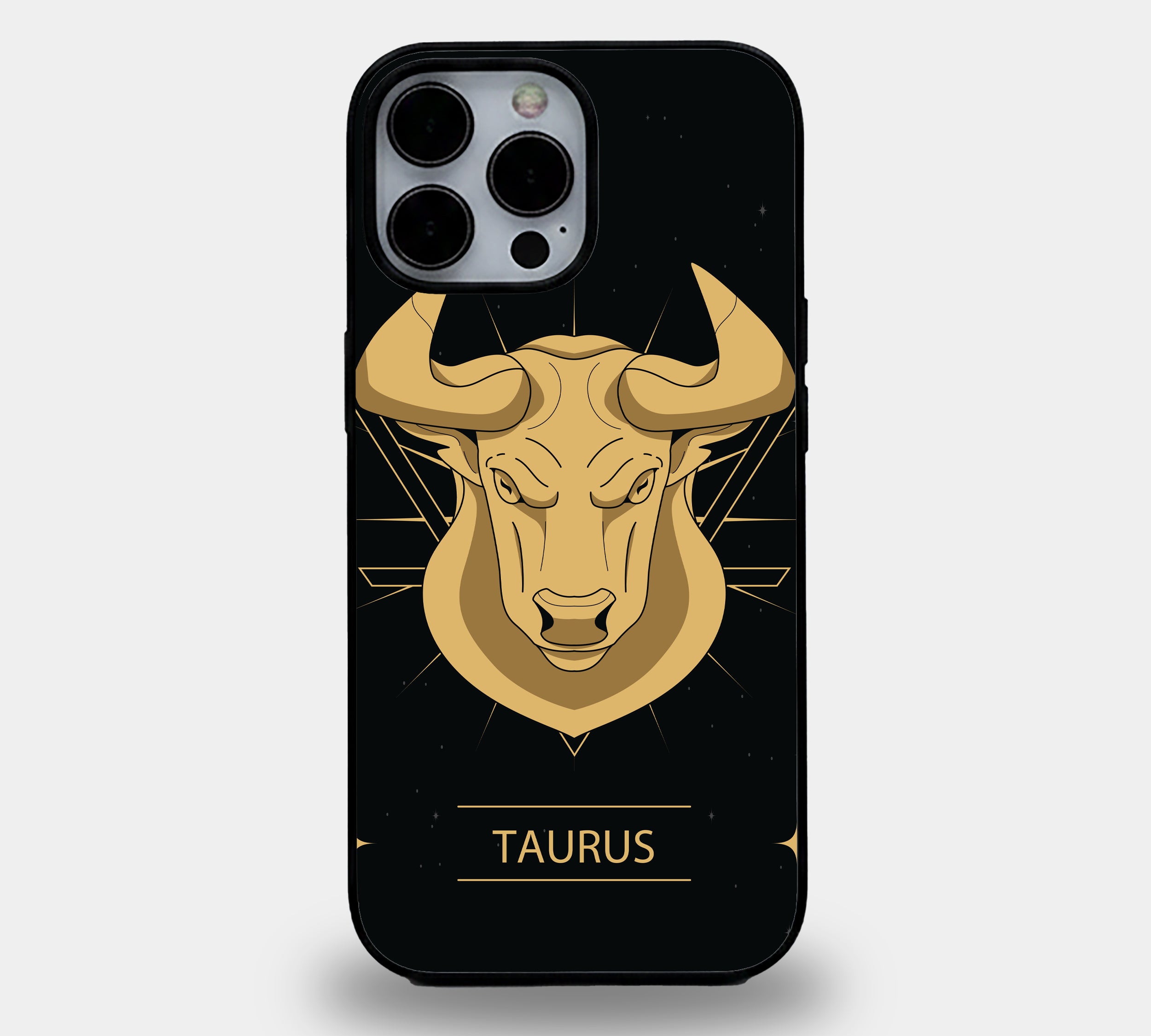 Taurus Bold Golden Bull | Premium Glass iPhone Mobile Cover Case
