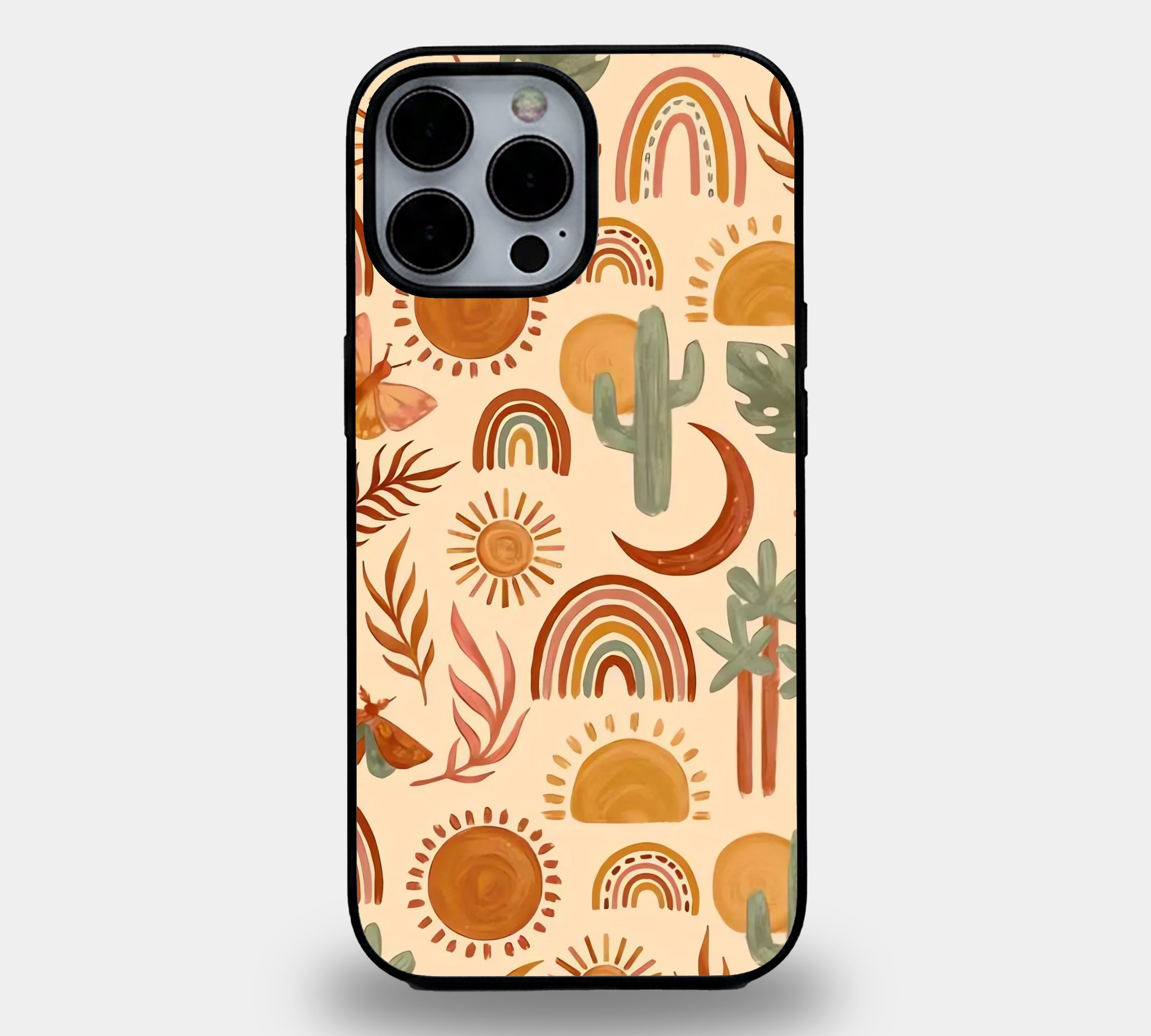Desert Dreams Terracotta Boho Rainbow | Premium Glass iPhone & Samsung Mobile Cover Case