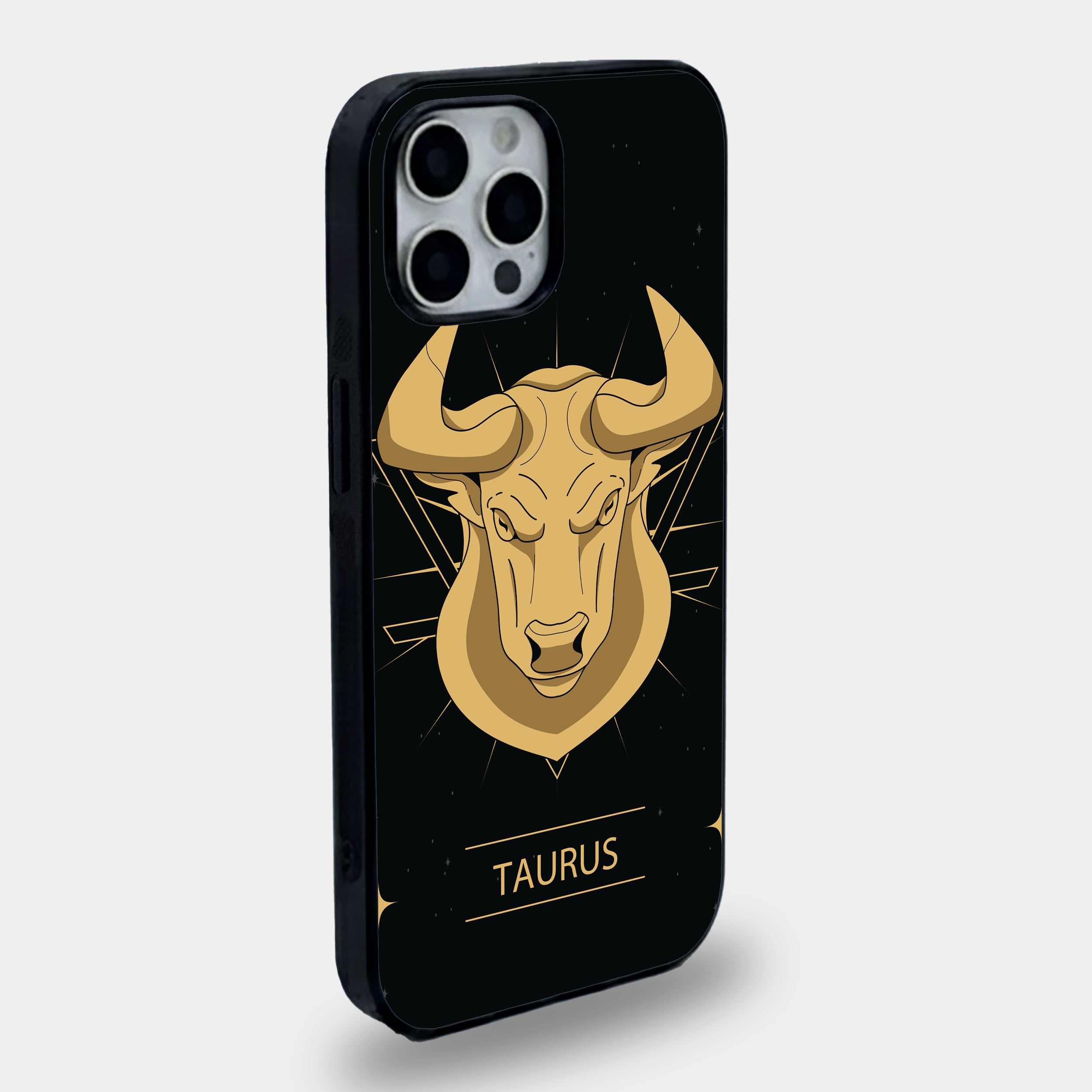 Taurus Bold Golden Bull | Premium Glass iPhone Mobile Cover Case