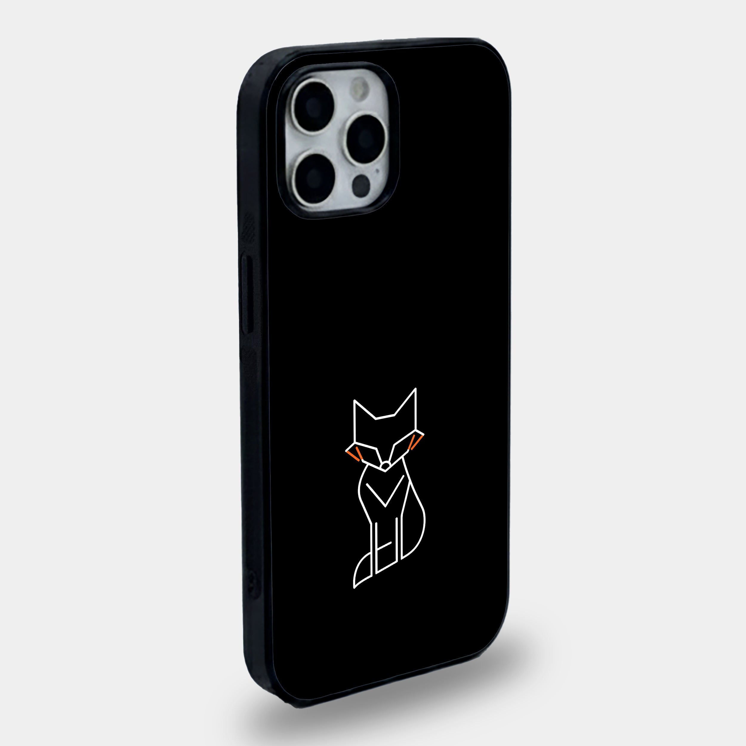 Minimalist Geometric Fox | Premium Glass iPhone & Samsung Mobile Cover Case