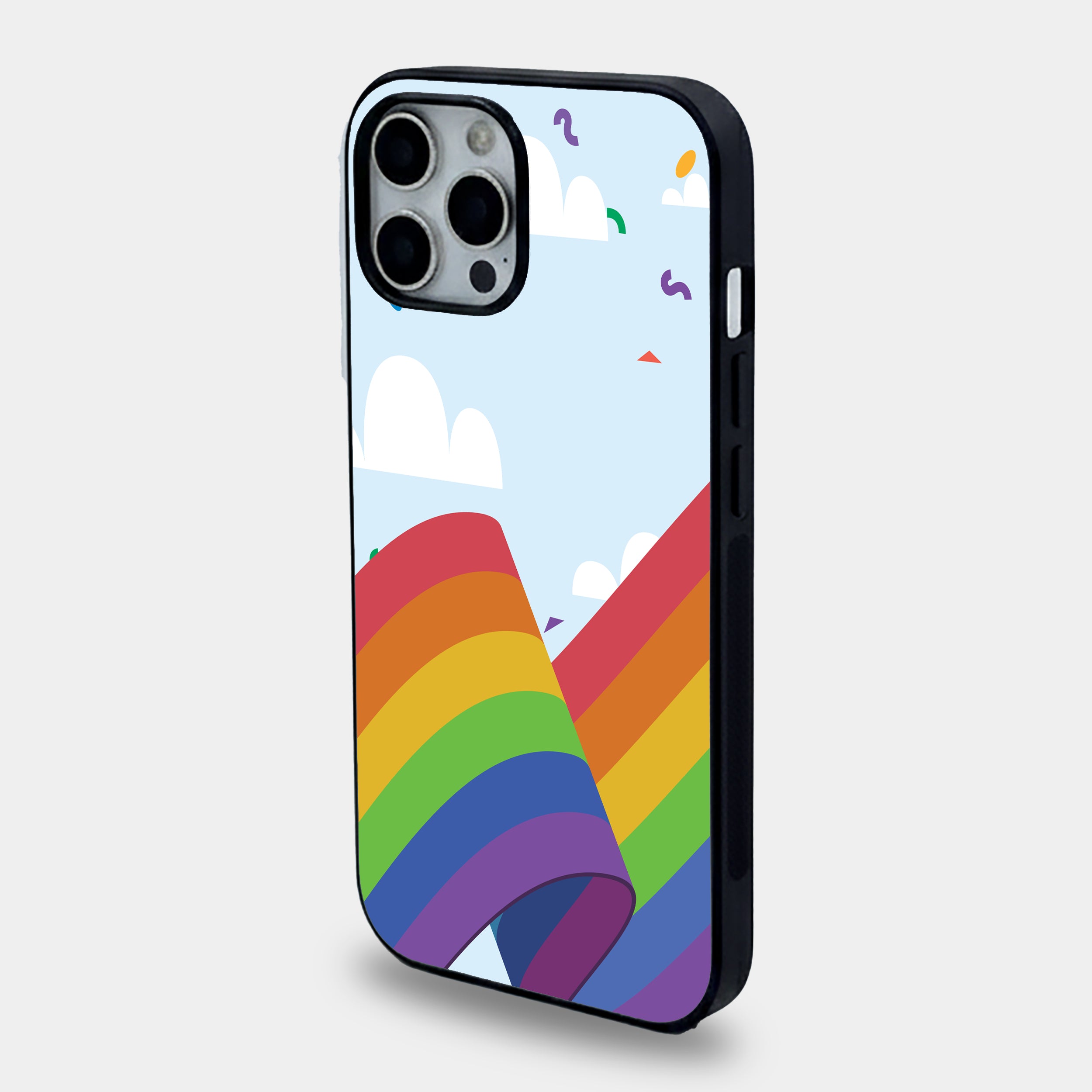 Sky-High Pride Rainbow Ribbon | Premium Glass iPhone Mobile Cover Case