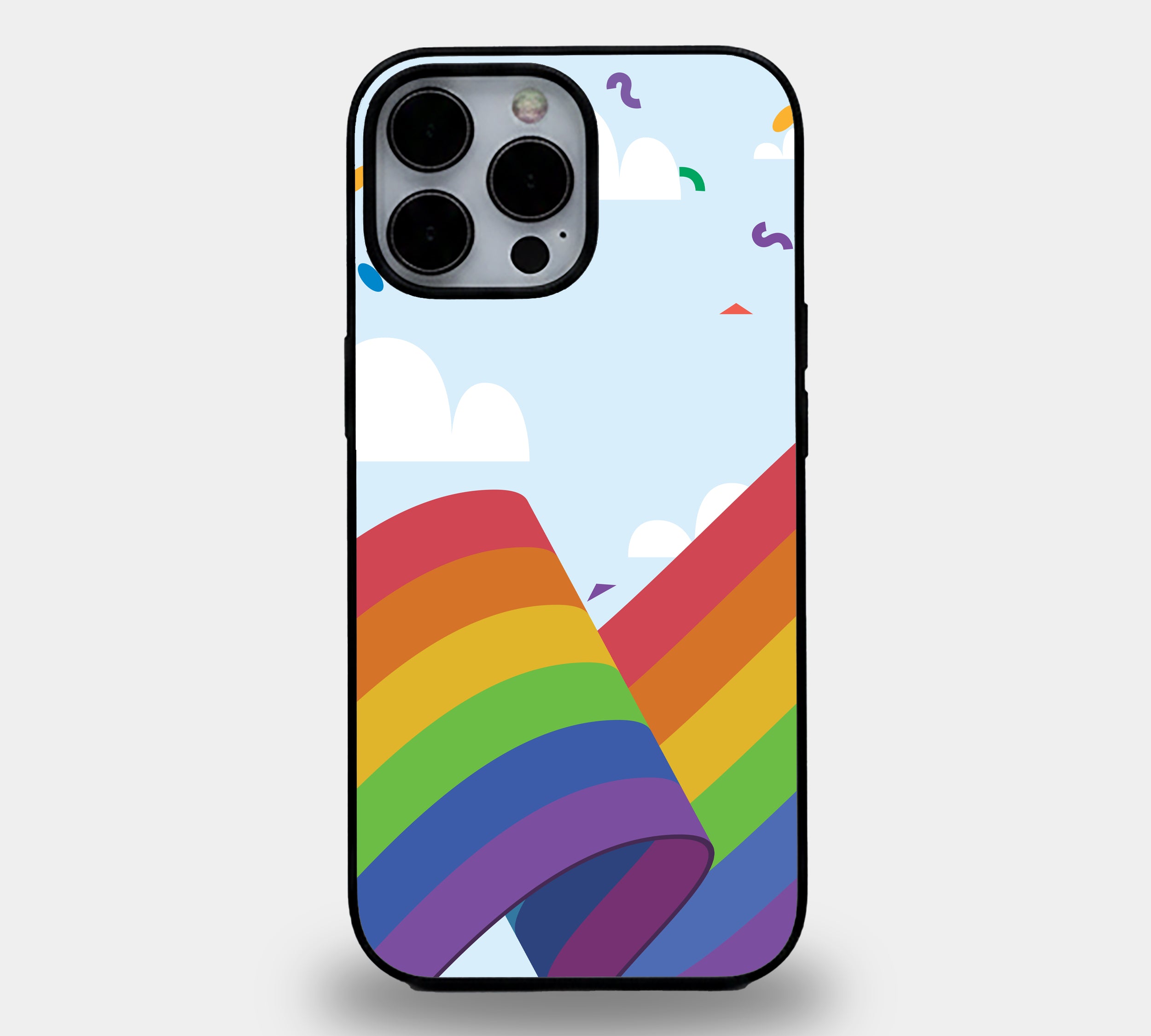 Sky-High Pride Rainbow Ribbon | Premium Glass iPhone Mobile Cover Case